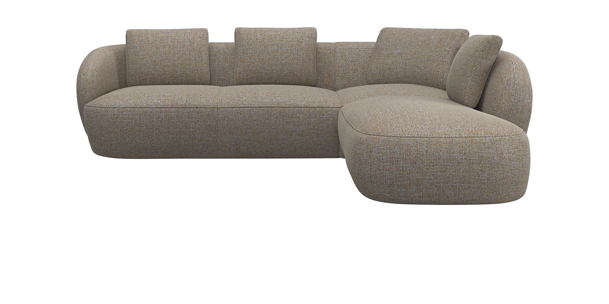 FLEXLUX Hoekbank Torino, rund, L-Form, Sofa-Ecke mit Ottomane