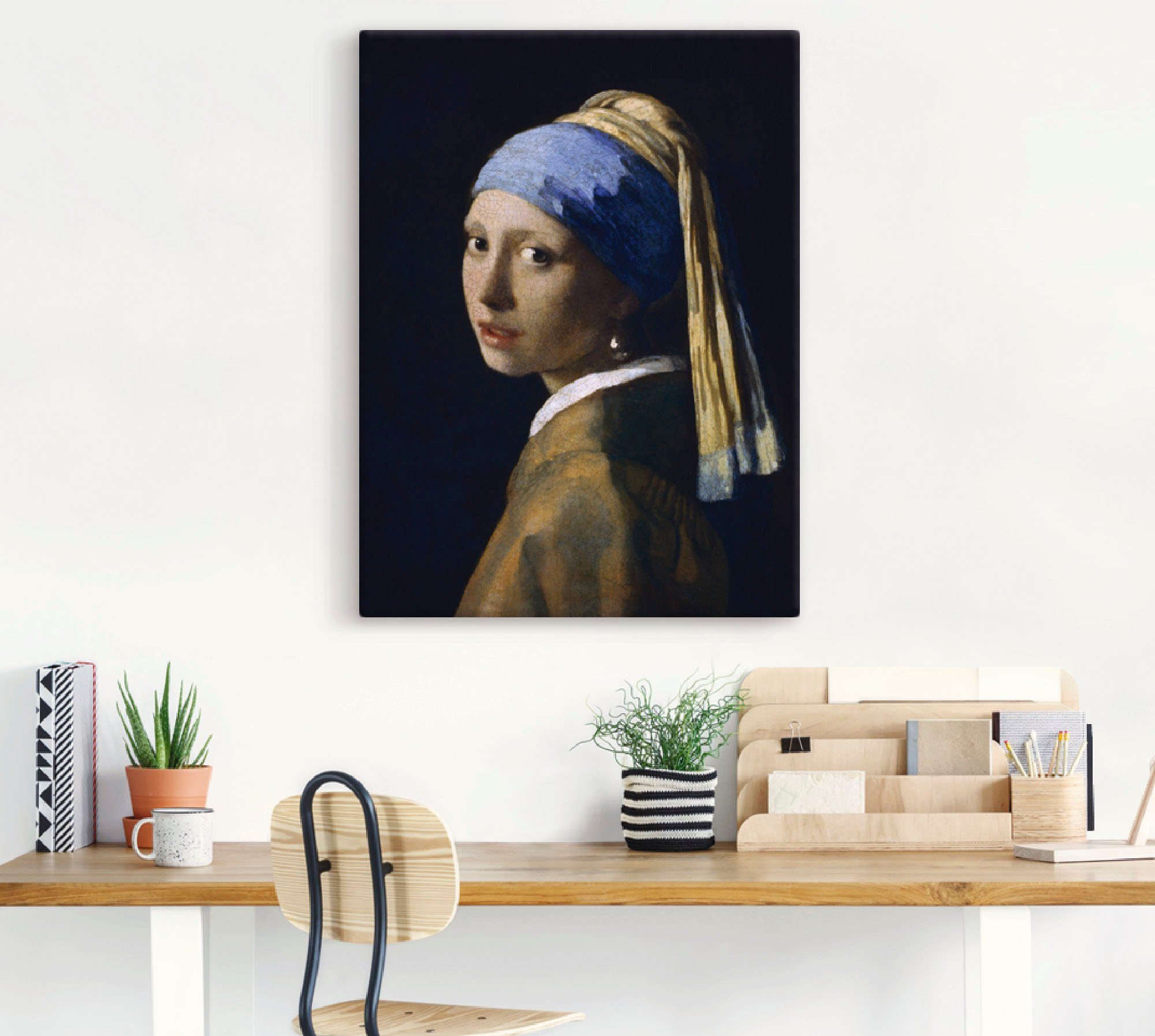 Artland Artprint Het meisje met de parel als artprint op linnen, poster, muursticker in verschillende maten