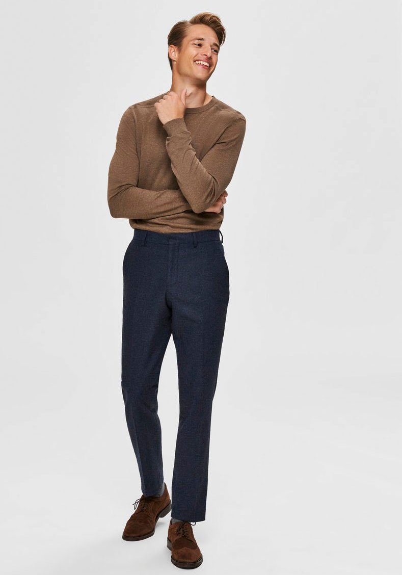 SELECTED HOMME Gebreide trui SLHBERG CREW NECK NOOS
