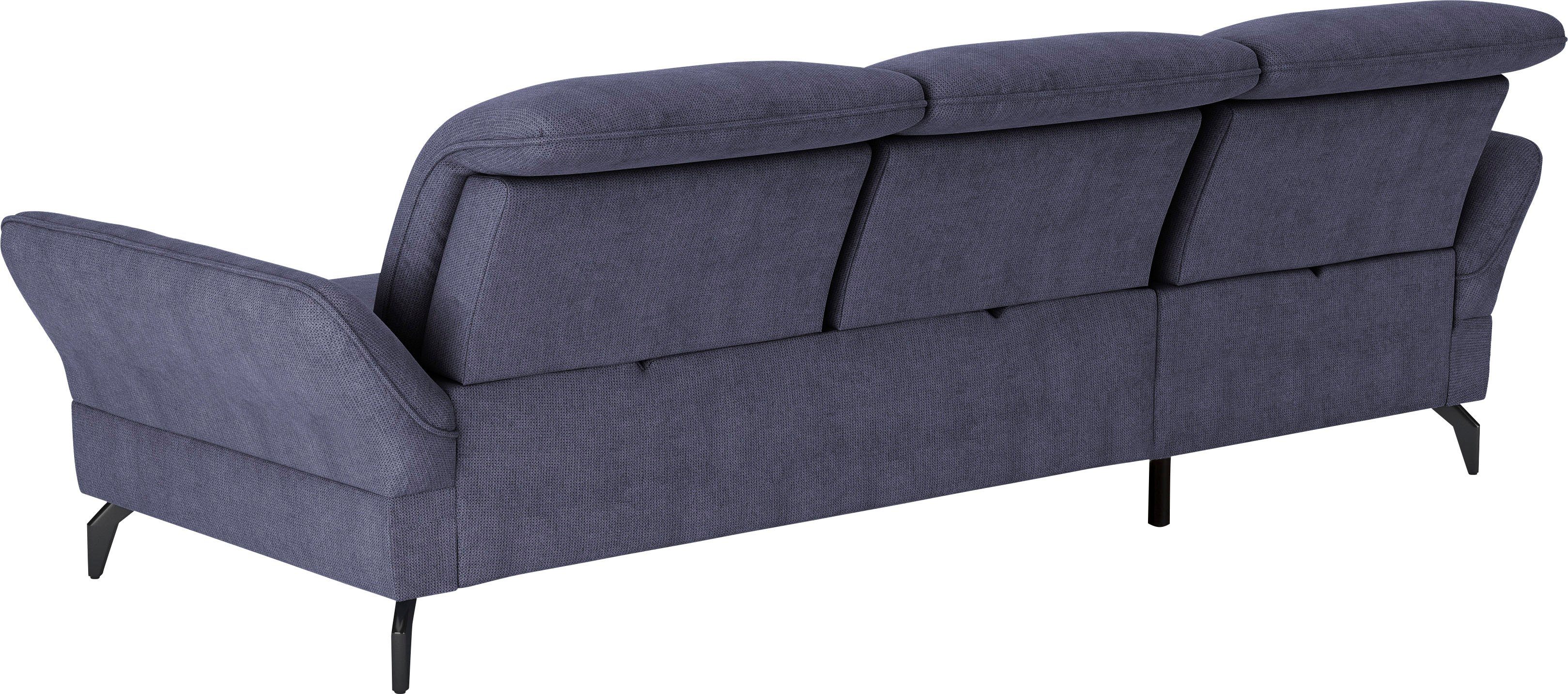 sit&more Hoekbank Leandro L-vorm Naar keuze met bed, hoofdbord en armleuningfunctie, en bedkist