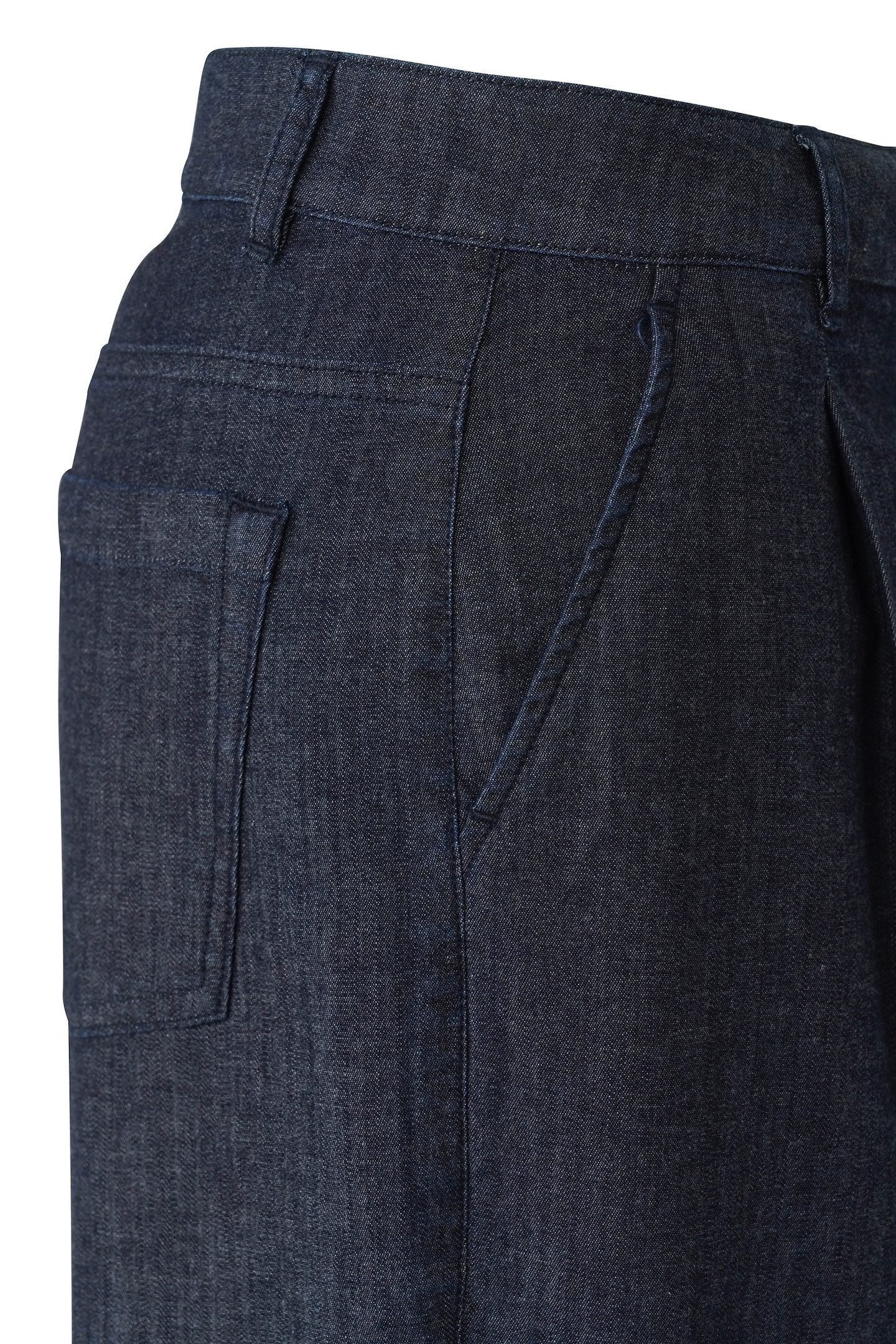 Bugatti Chino met tailleplooi en rechte pijp
