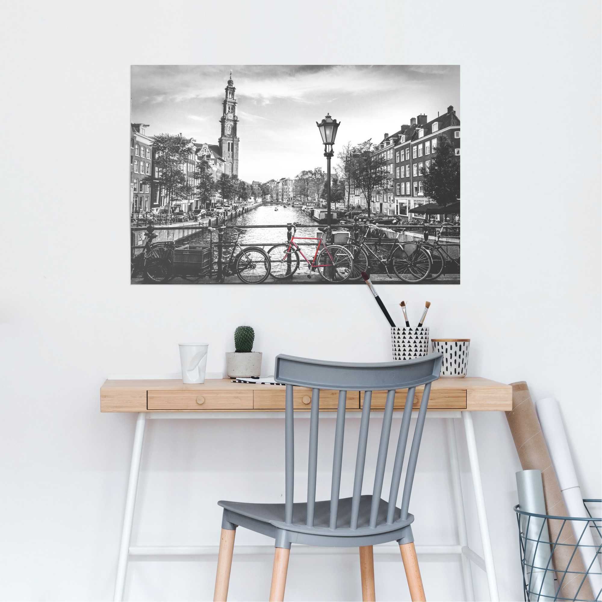 Reinders! Poster De grachten van Amsterdam: brug - fiets - stad - Nederland