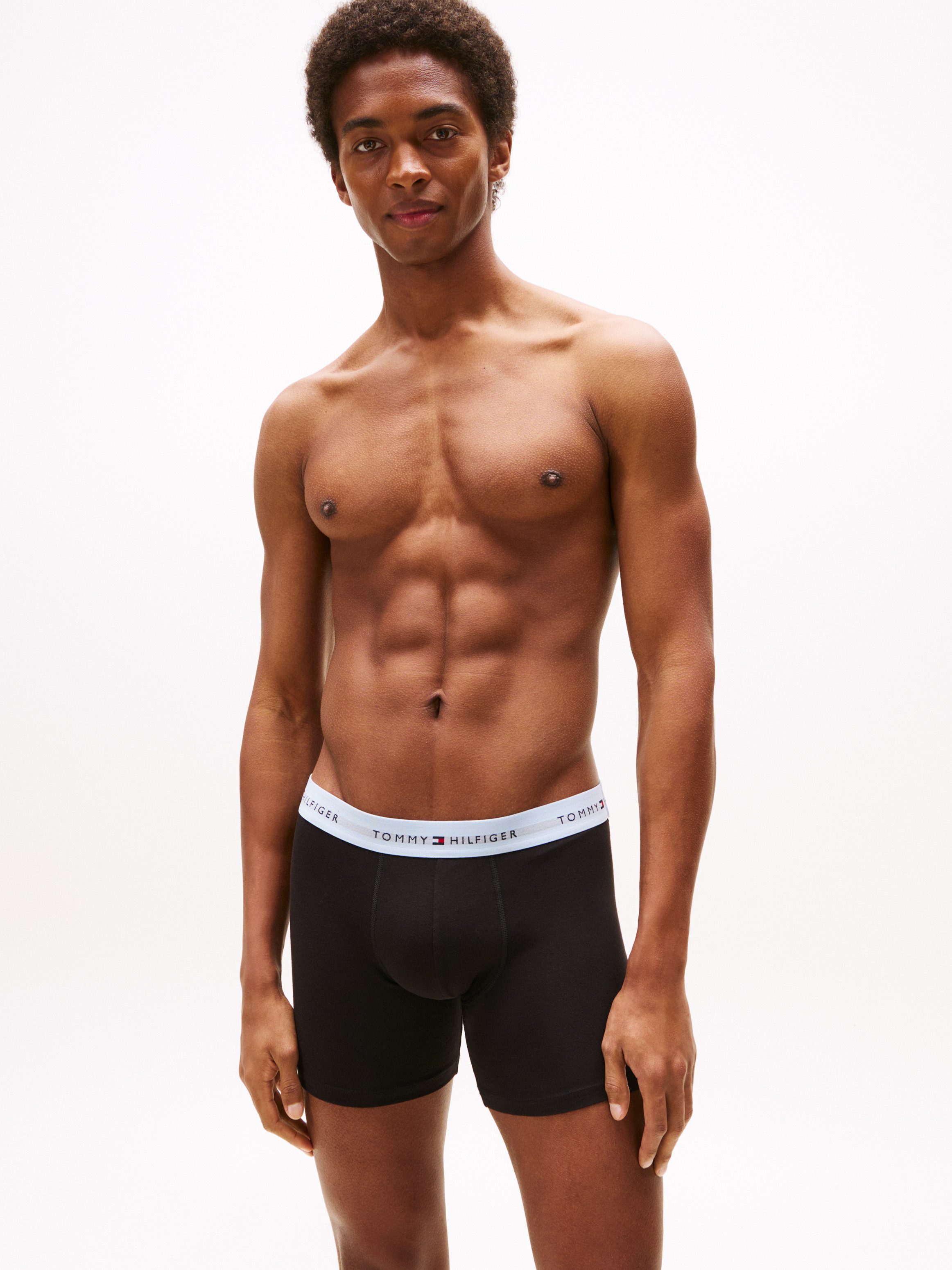 Tommy Hilfiger Underwear Boxershort 3P BOXER BRIEF WB met contrasterende logo-band (3 stuks)