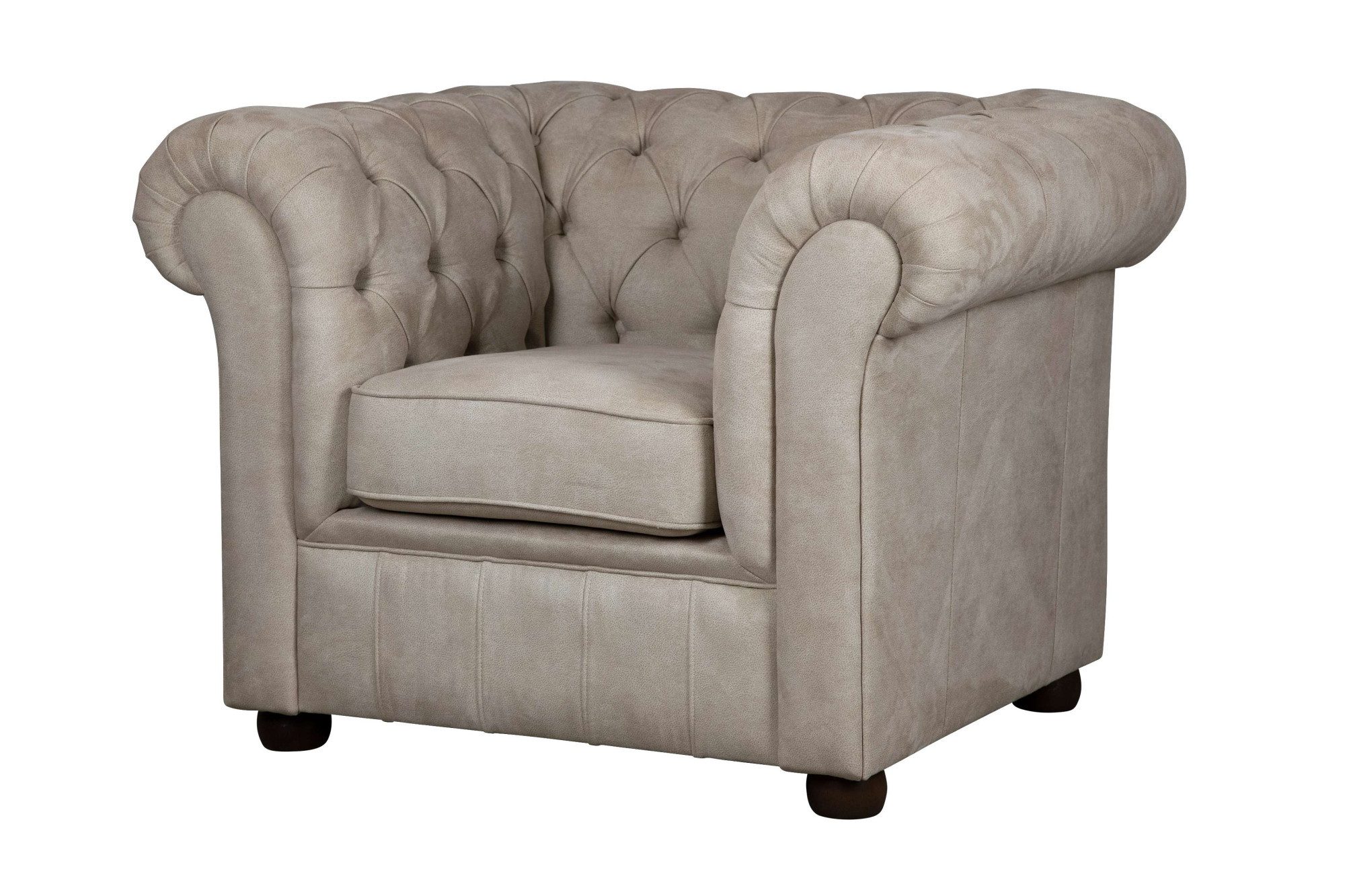 Home affaire Fauteuil CHARENTE, Chesterfield, golfsysteem, afmetingen B/D/H: 105/89/74 cm