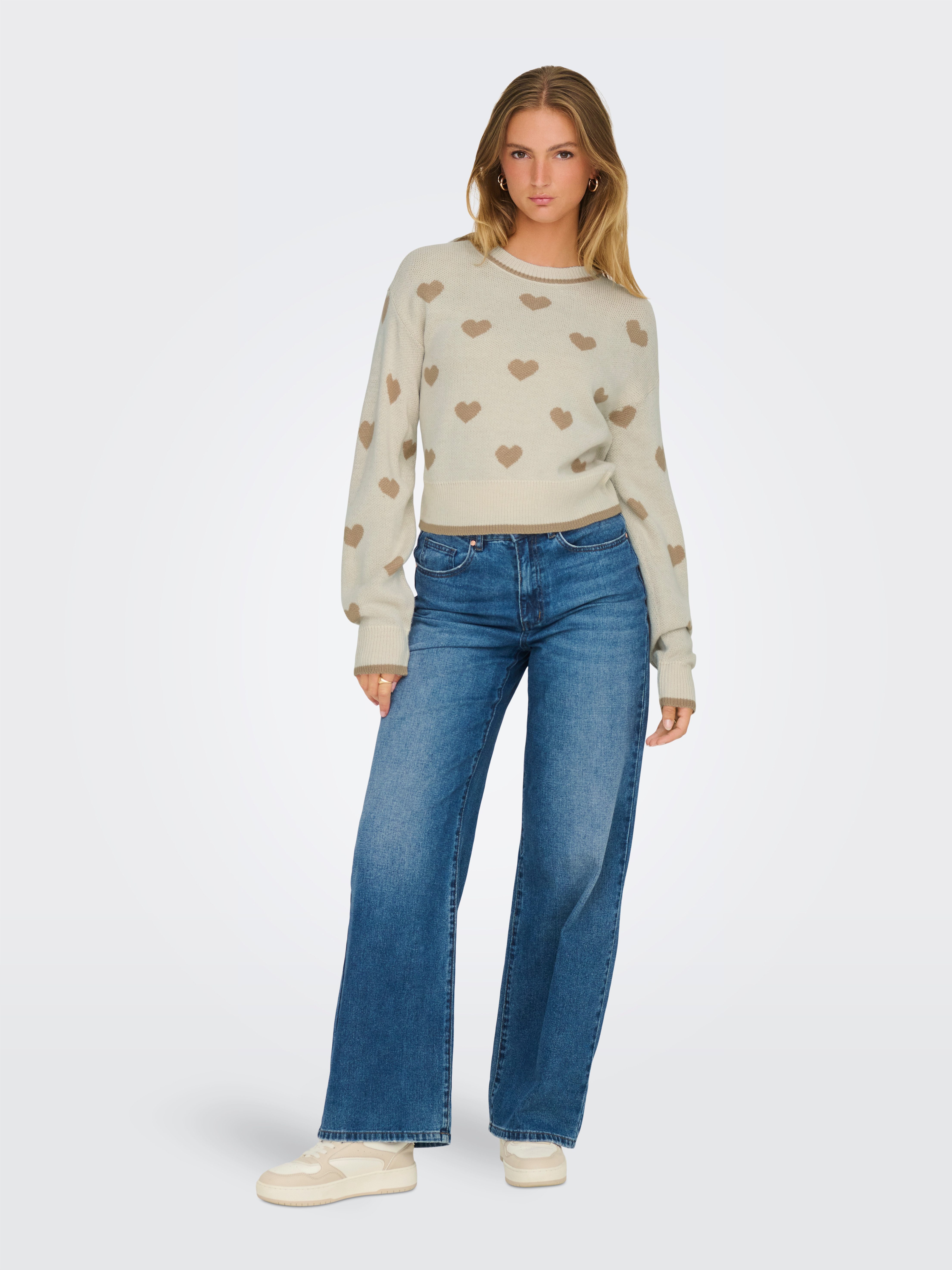 JDY Trui met ronde hals JDYROMANCE L/S JACQ. PULLOVER KNT NOOS