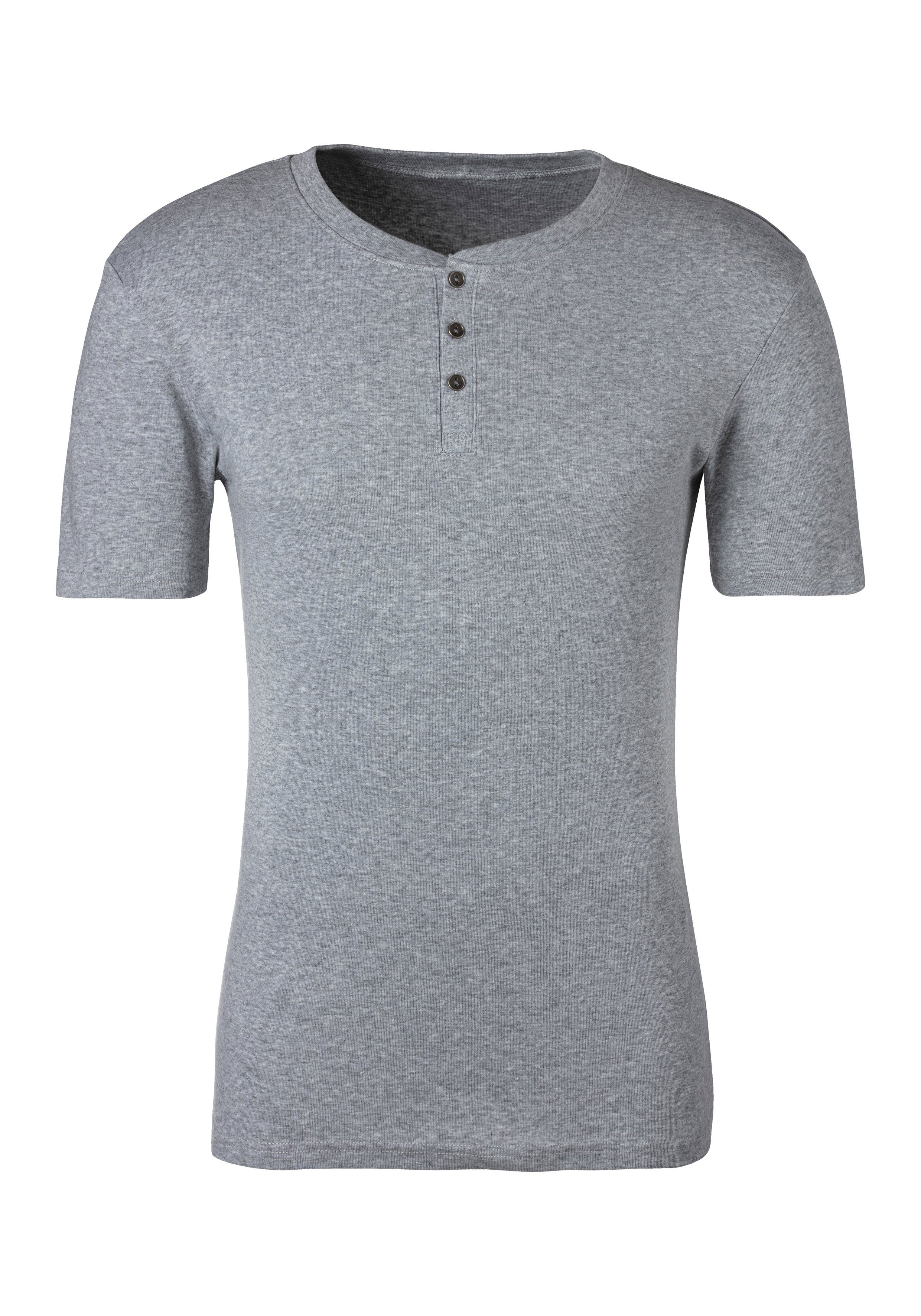 H.I.S T-shirt met een verfijnde knoopsluiting perfect als onderhemd (set)