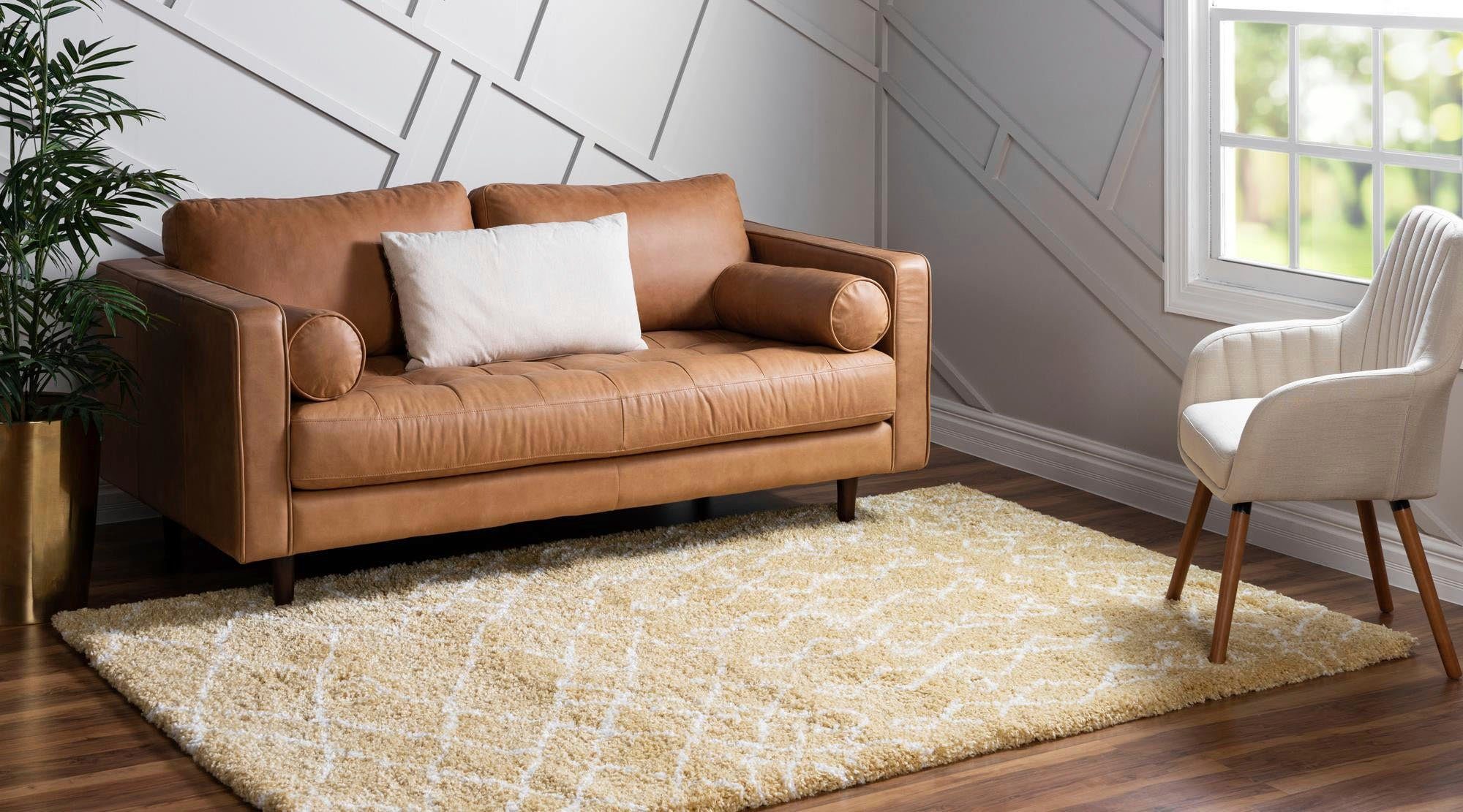 Myflair Möbel & Accessoires Hoogpolig vloerkleed Temara shag voorraadopruiming geweven, scandi design, ideaal in de woonkamer & slaapkamer