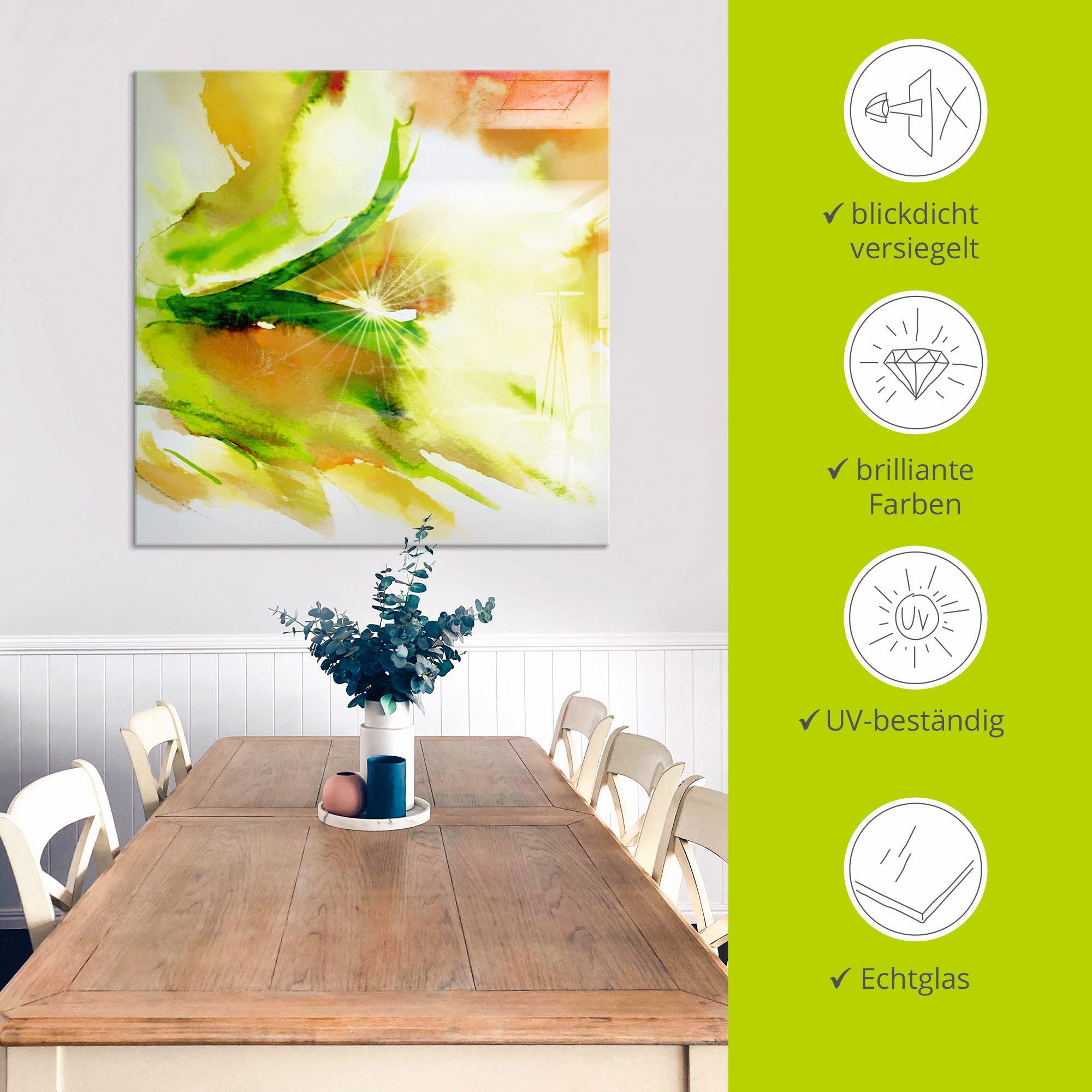 Artland Print op glas Ochtendlicht in verschillende maten