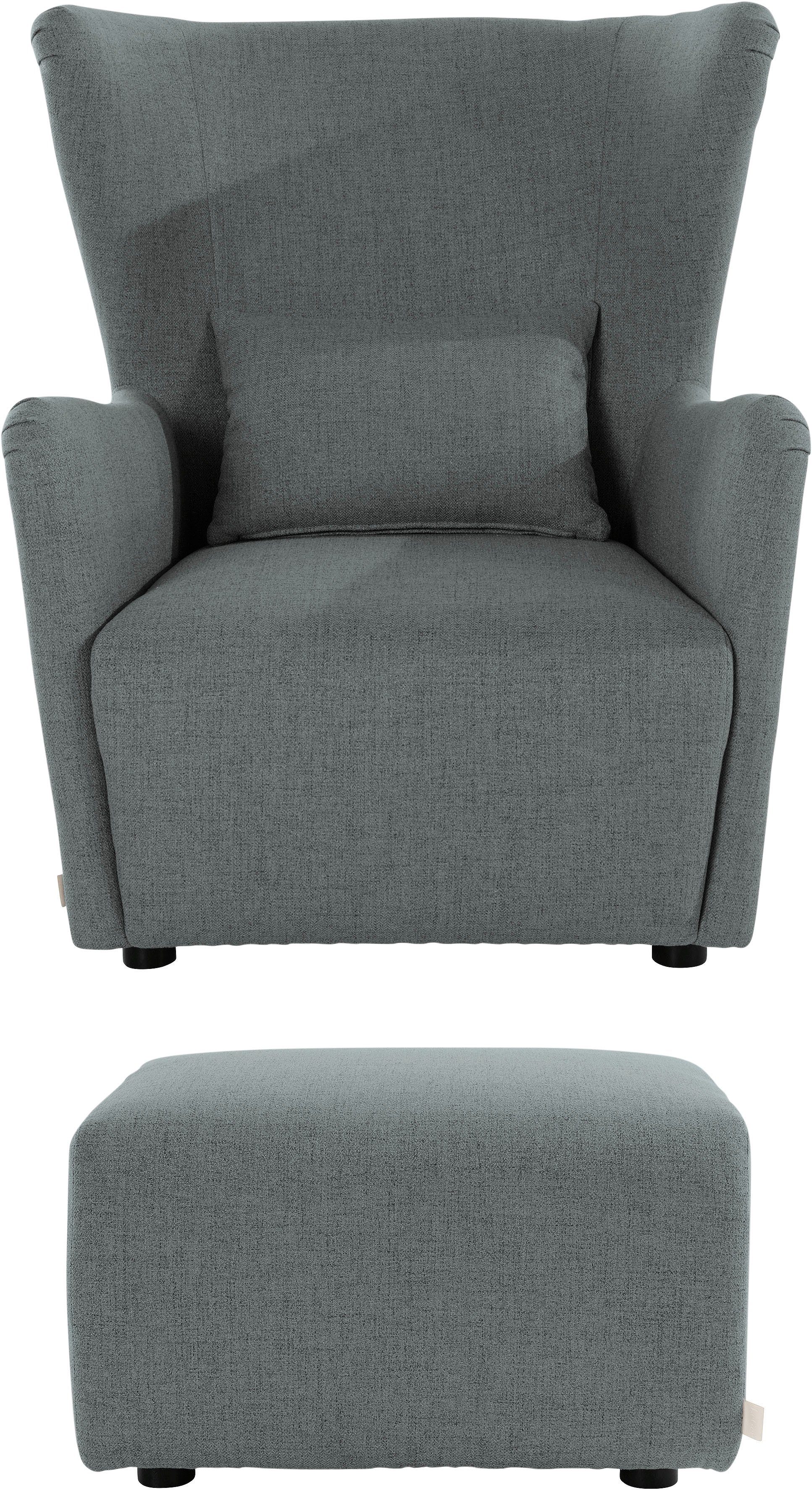 LeGer Home by Lena Gercke Oorfauteuil Levke Stoel naar keuze met of zonder hocker