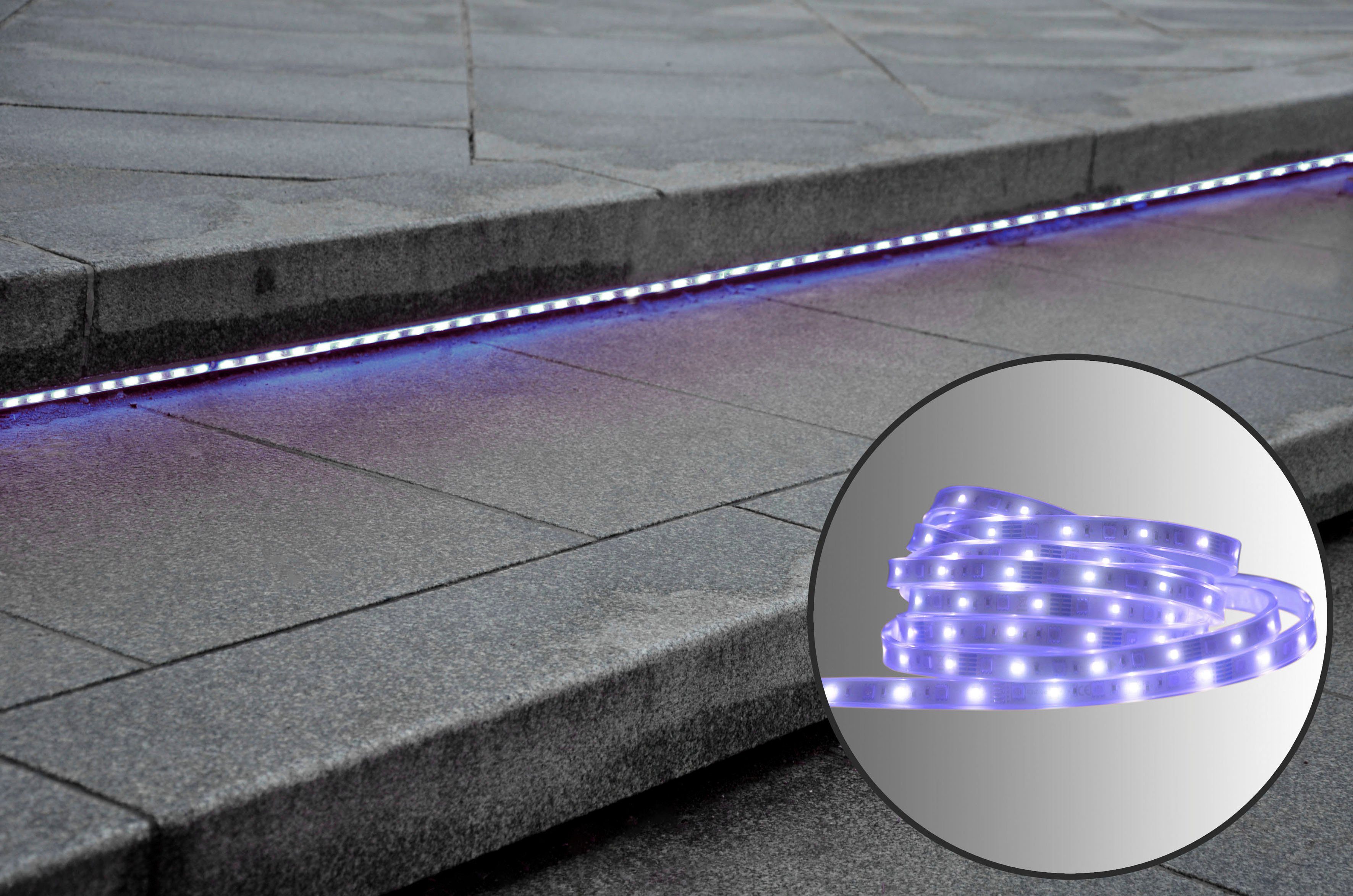näve Led-strip Outdoor Kleurwisseling, dimfunctie, afstandsbediening, lengte 1000 cm, RGB, IP44 (1 stuk)