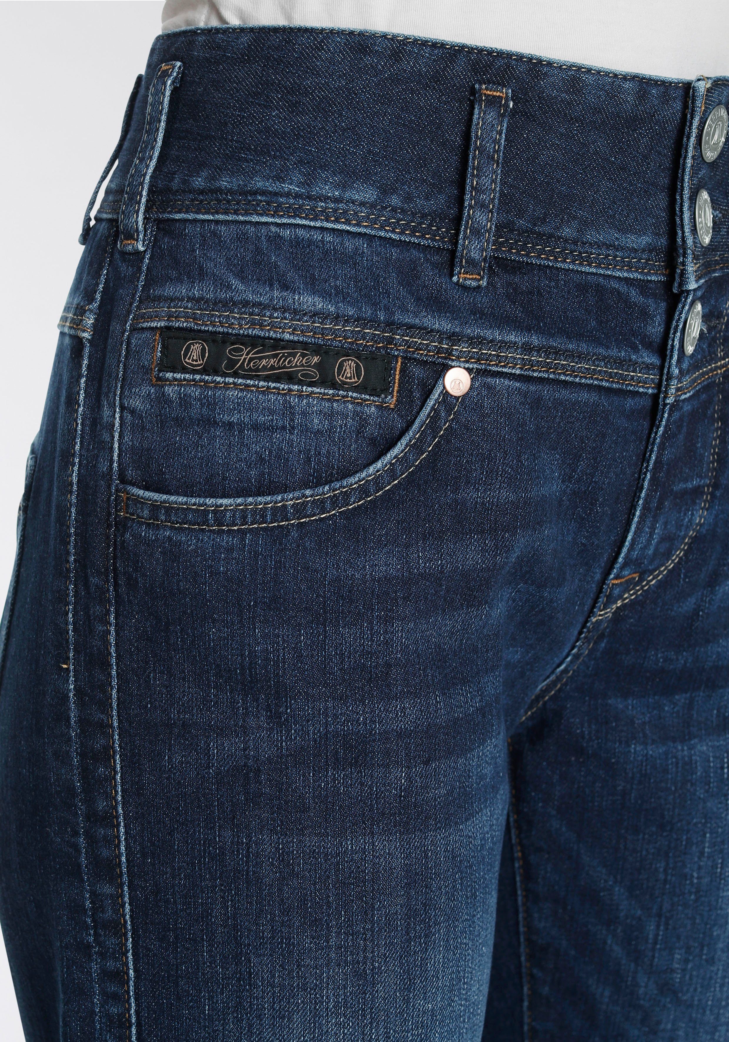 Herrlicher Straight jeans Raya met wigvormige inzetstukken aan de zijkant voor een slank afkledend effect