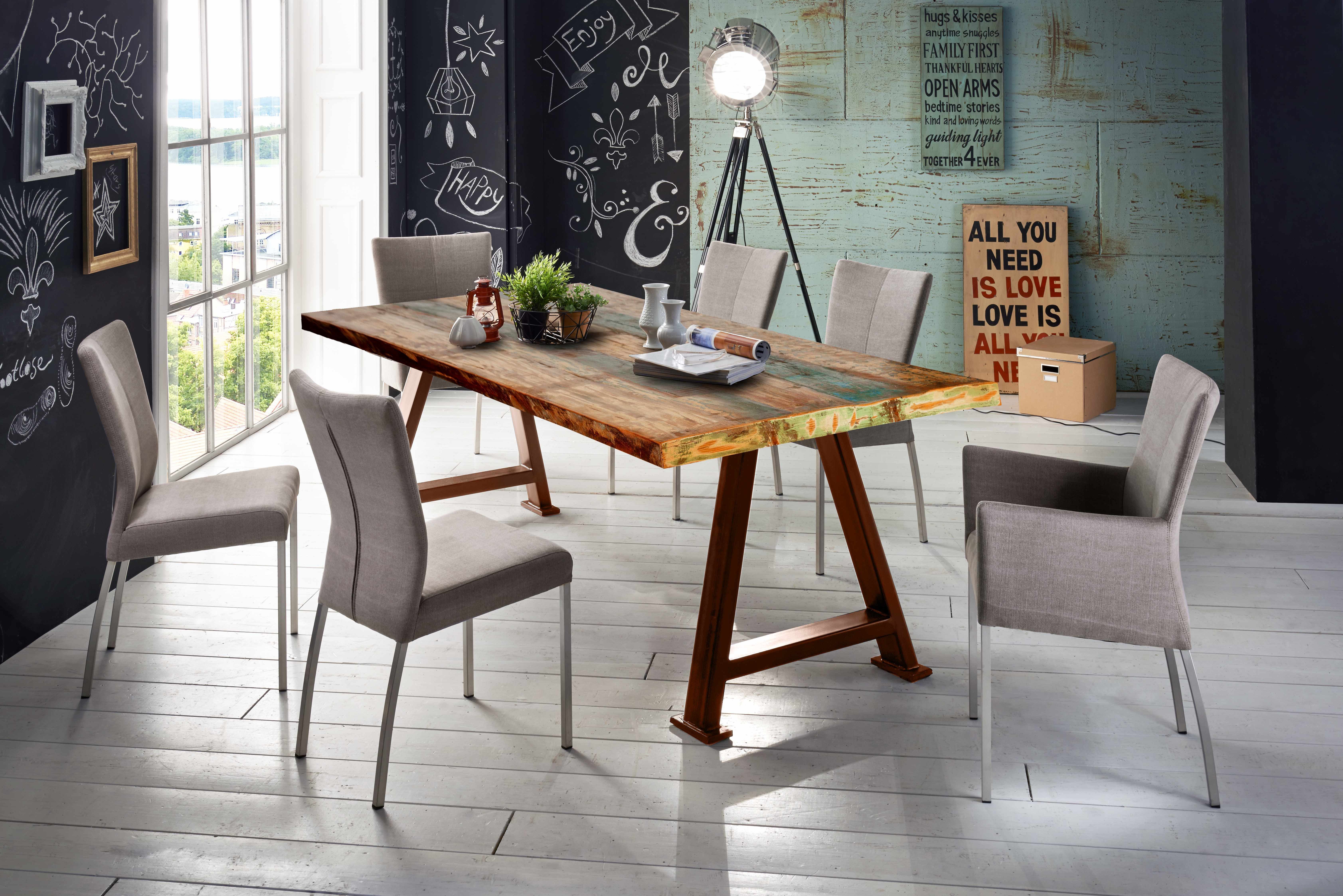 SIT Tafelblad van gerecycled gebruikt hout, in vintage-look