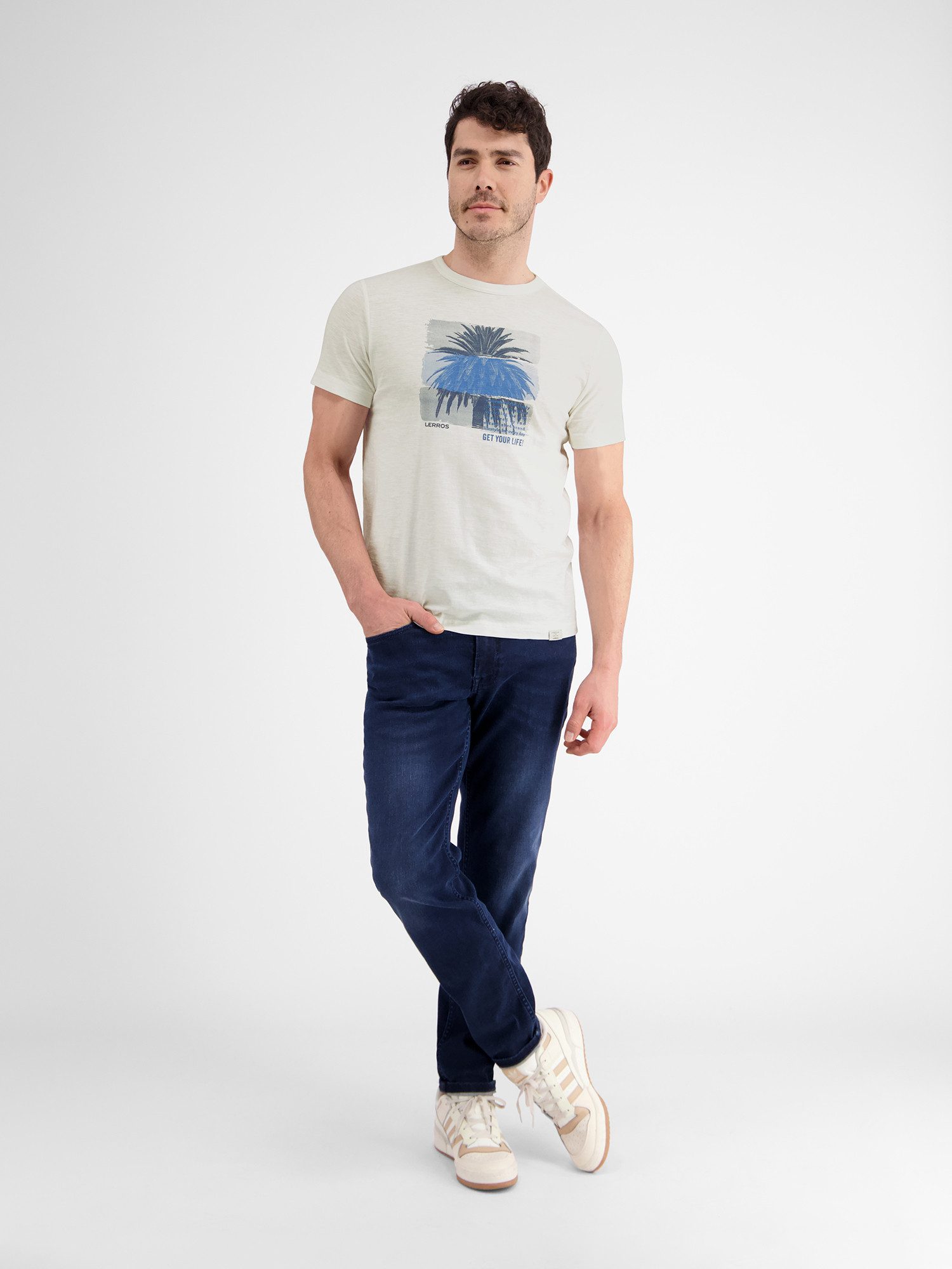 Lerros T-shirt LERROS ronde hals T-shirt met fotoprint