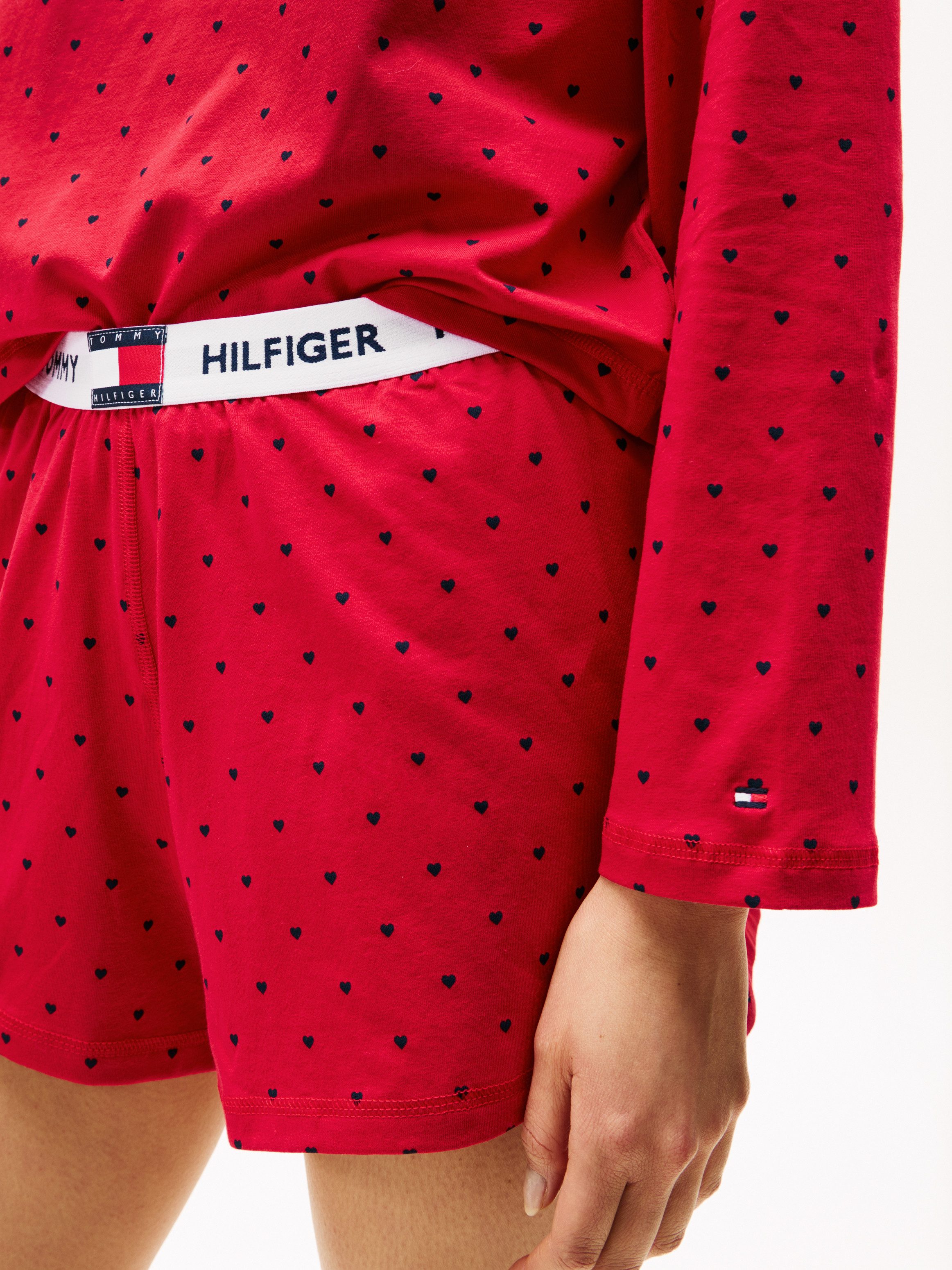 Tommy Hilfiger Underwear Pyjama LS SHORT PRT PJ SET met hartjes allover-patroon (set 2-delig 2-delig)