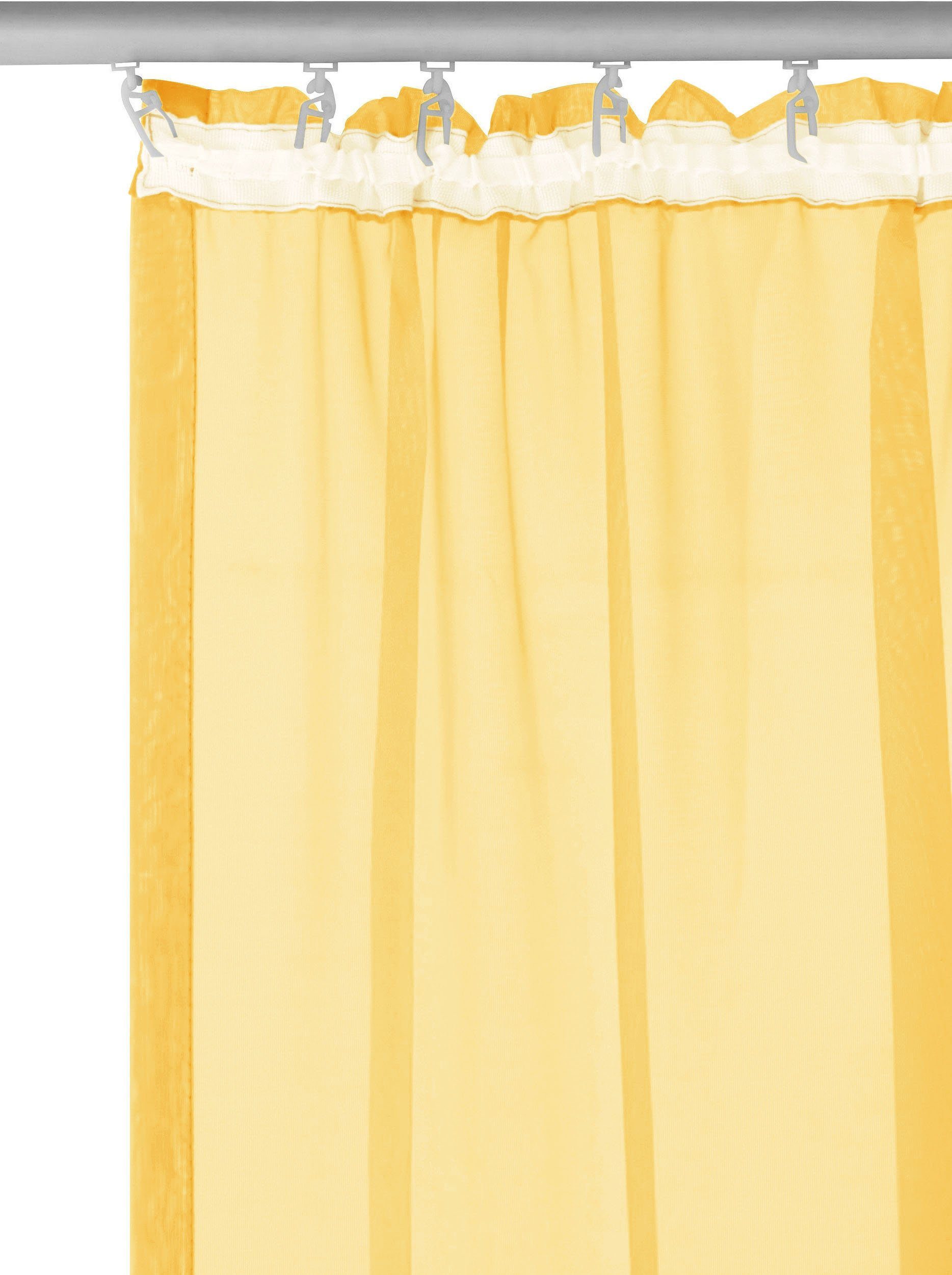 my home Gordijn XANA met ogen, franje of lussen Voile, bestseller, effen, 1 of 2 panels, onderhoudsvriendelijk, eenkleurig