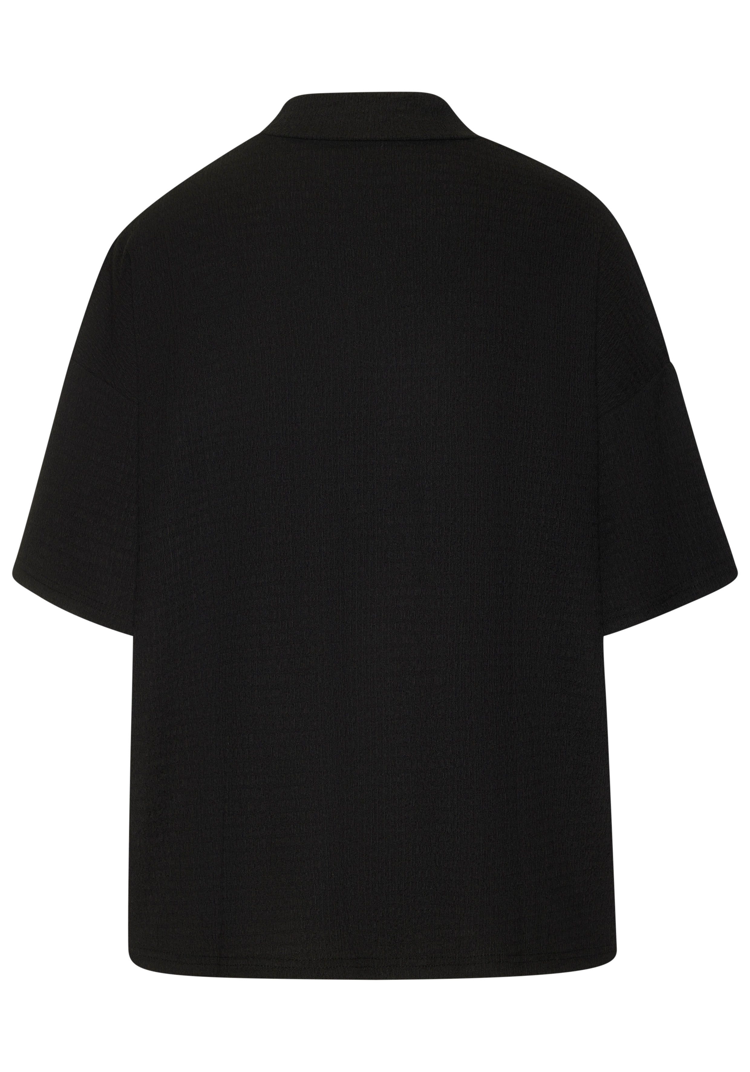 Lascana Shirt met korte mouwen Met opstaande kraag van kreukvrije crêpe-kwaliteit