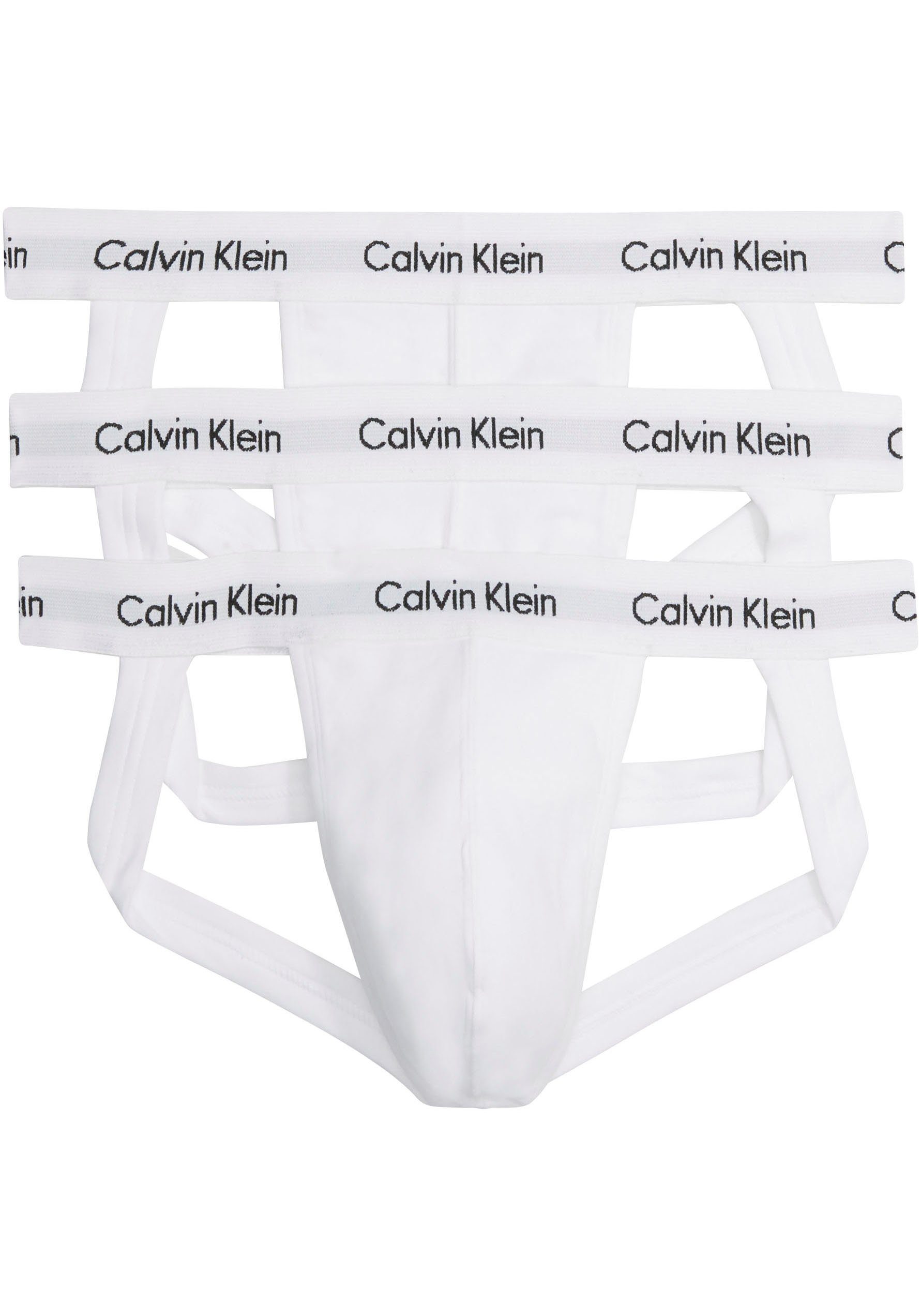 Calvin Klein Slip JOCK STRAP 3PK met -logo op de elastische band (Set van 3)
