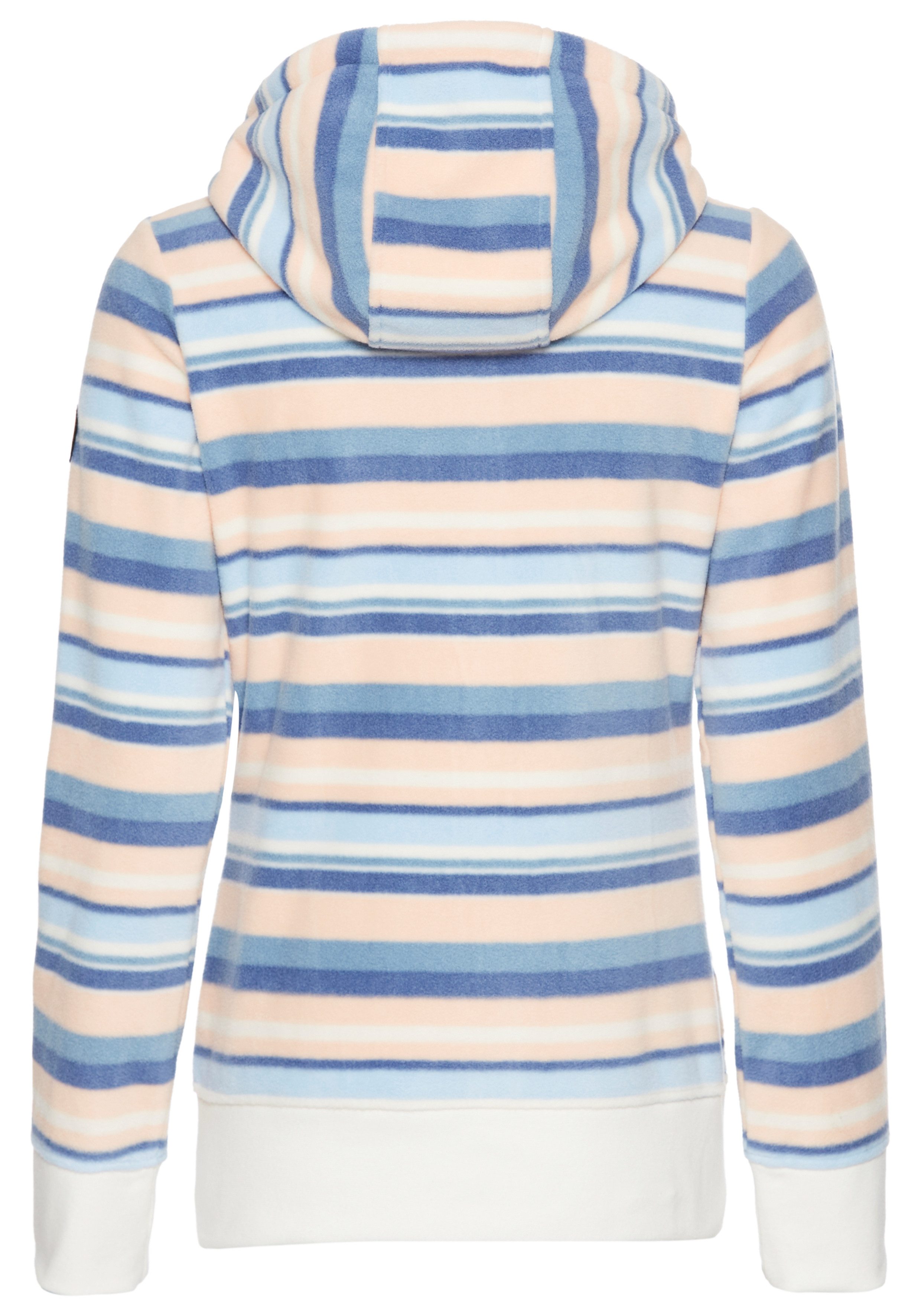 KangaROOS Fleecejack met capuchon in trendy streep-design