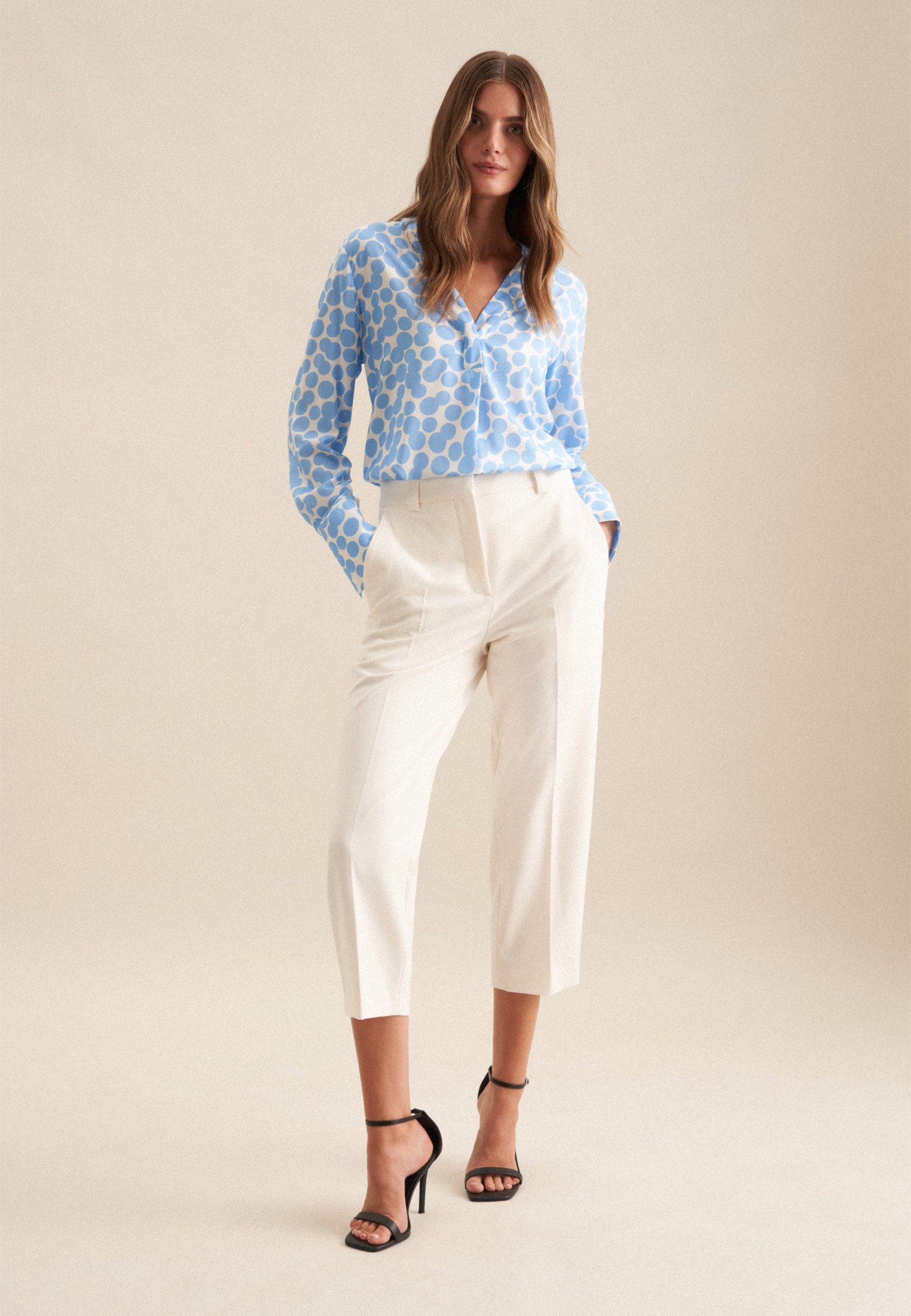 seidensticker Klassieke blouse Zwarte roos Tuniek stippen