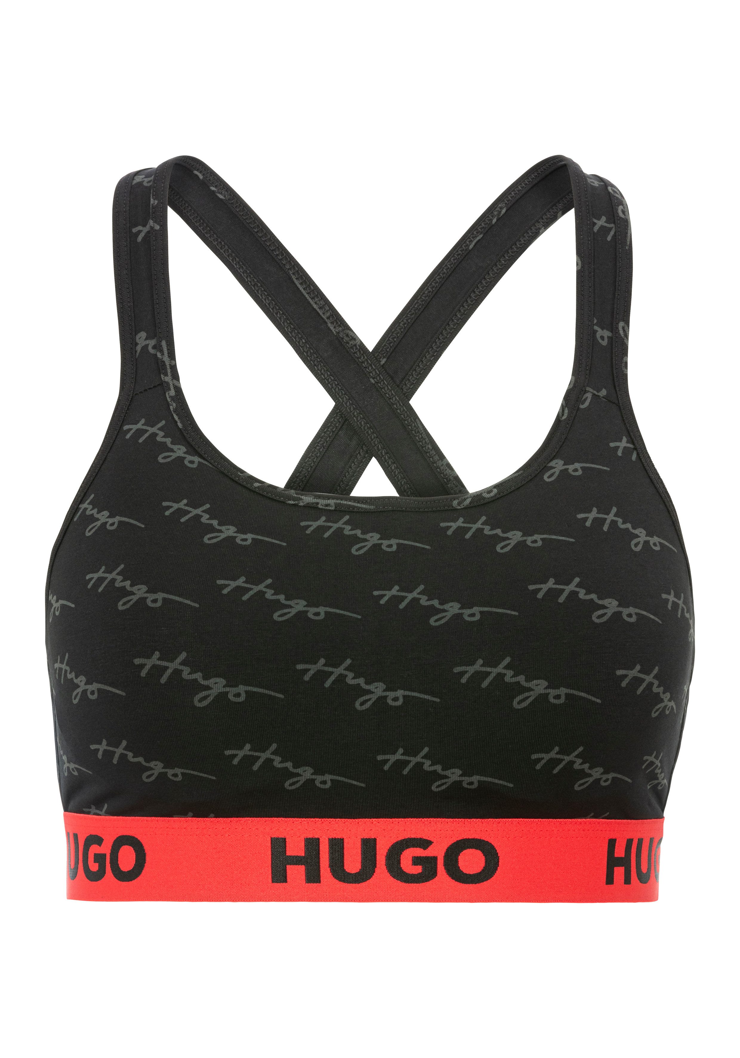 HUGO underwear Bralette-bh BRALETTE PAD SL DESI met contrasterende logo-band dames bralettes maat L multicolor