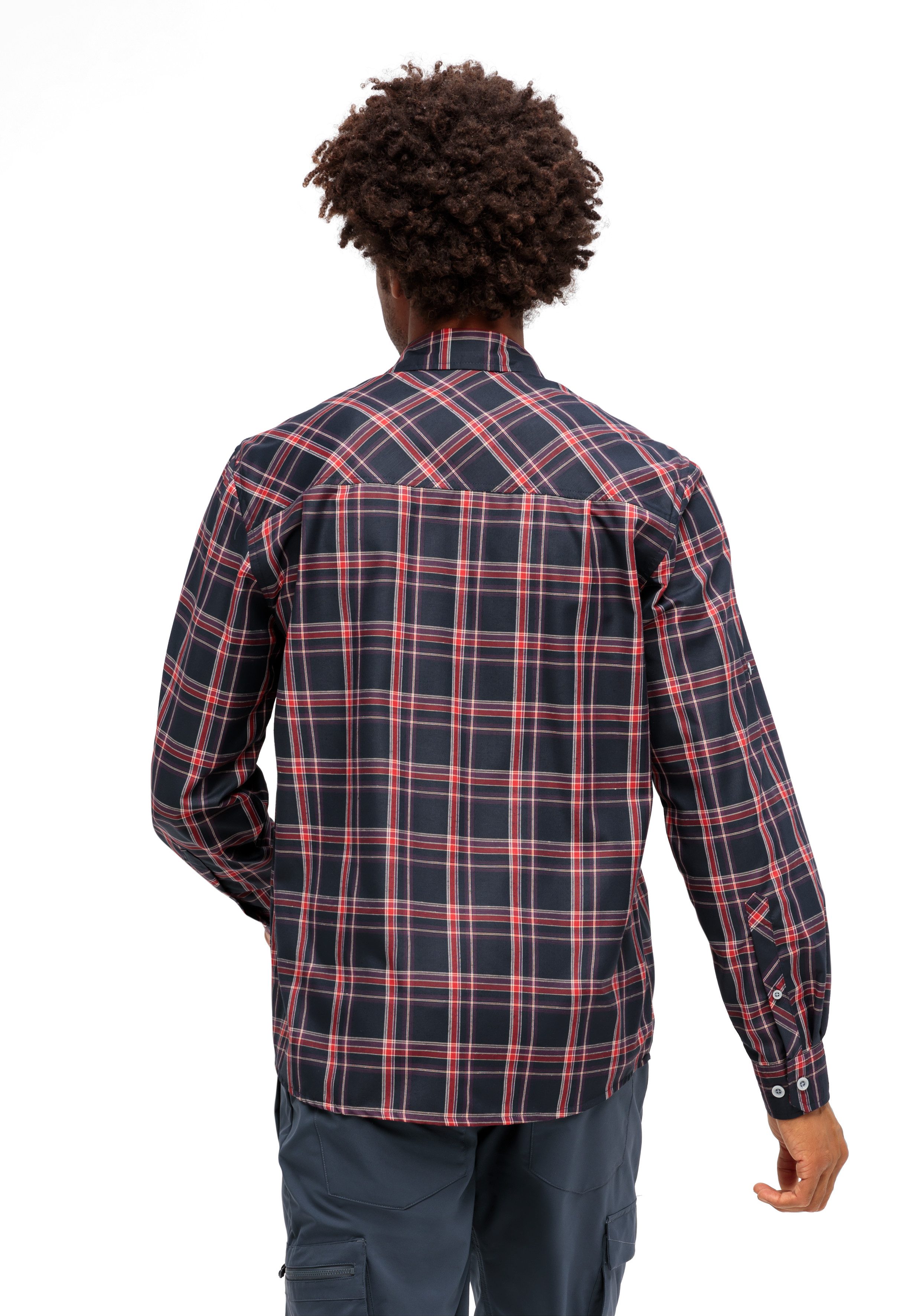 Maier Sports Functioneel shirt Claas Heren overhemd langarm geruit overhemd voor outdoor en vrije tijd