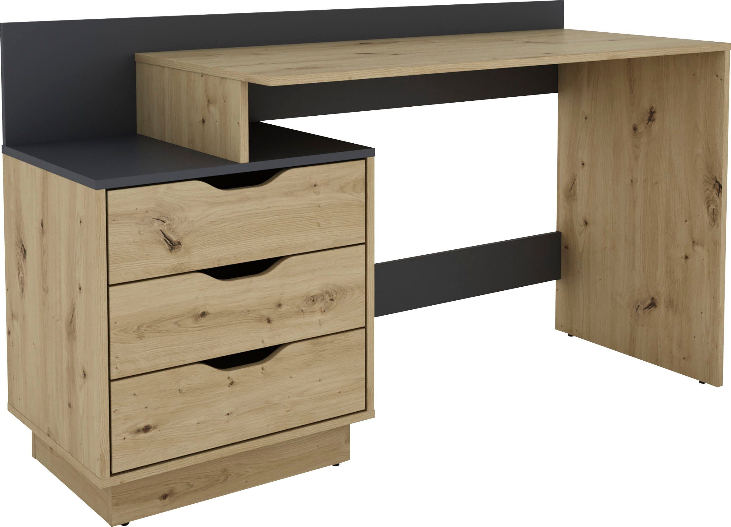 byLIVING Bureau Bern, modern pc-bureau met veel bergruimte, breedte 138 cm, rechts of links te monteren