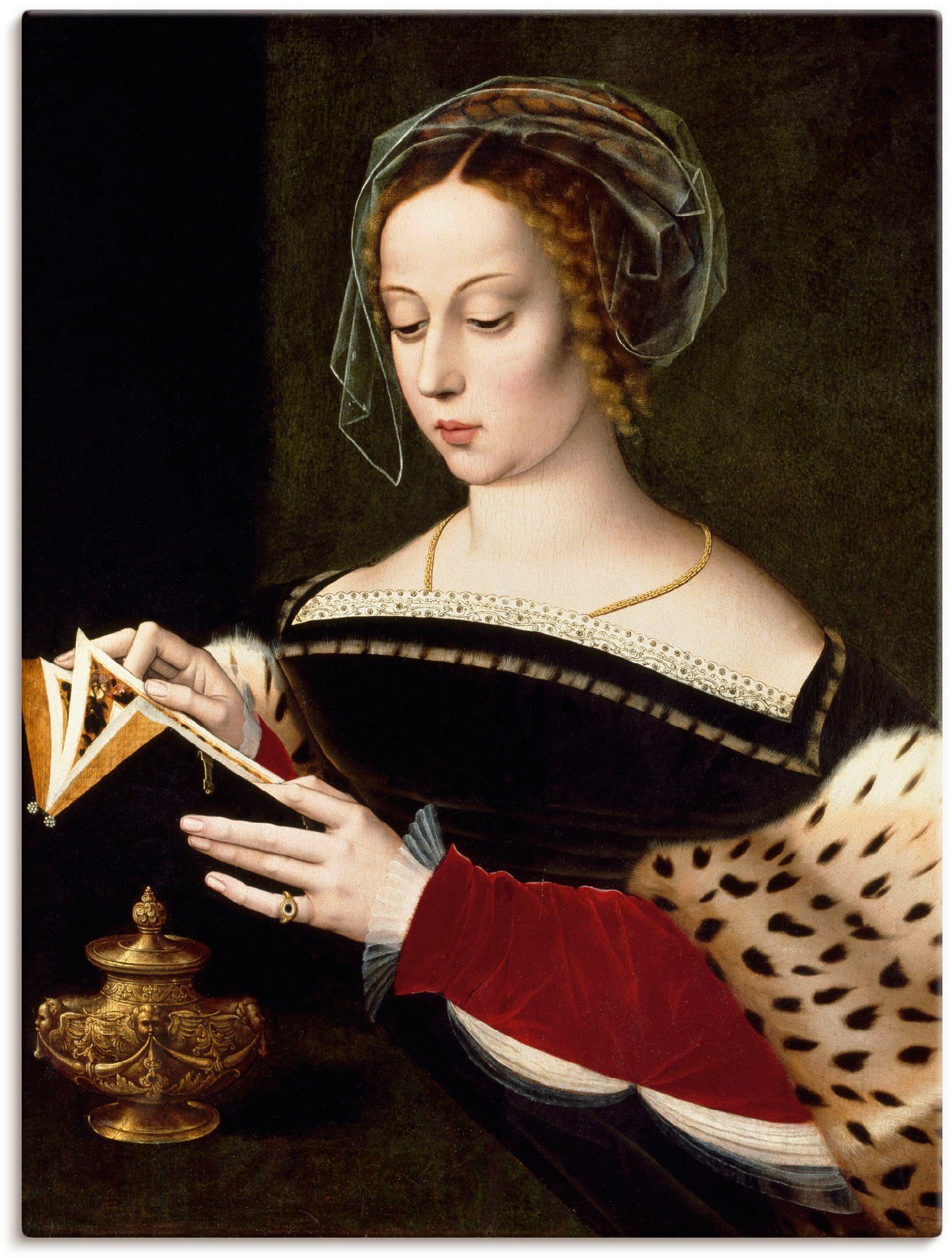 Artland Artprint op linnen De lezende Maria Magdalena
