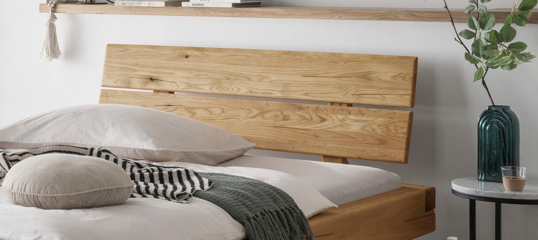 Home affaire Massief houten ledikant Ultima balkenbed tweepersoonsbed, voeten van metalen kuip