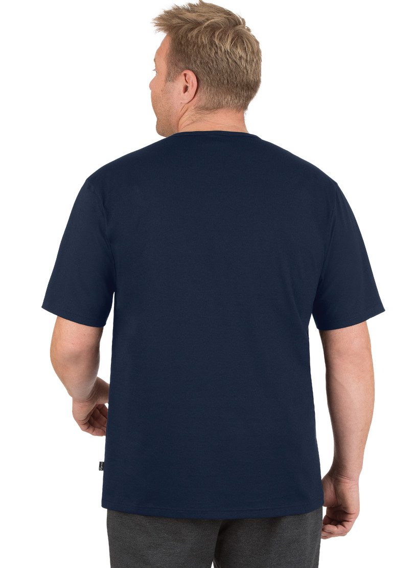 Trigema T-shirt TRIGEMA T-shirt met knooplijst DELUXE katoen (1-delig)