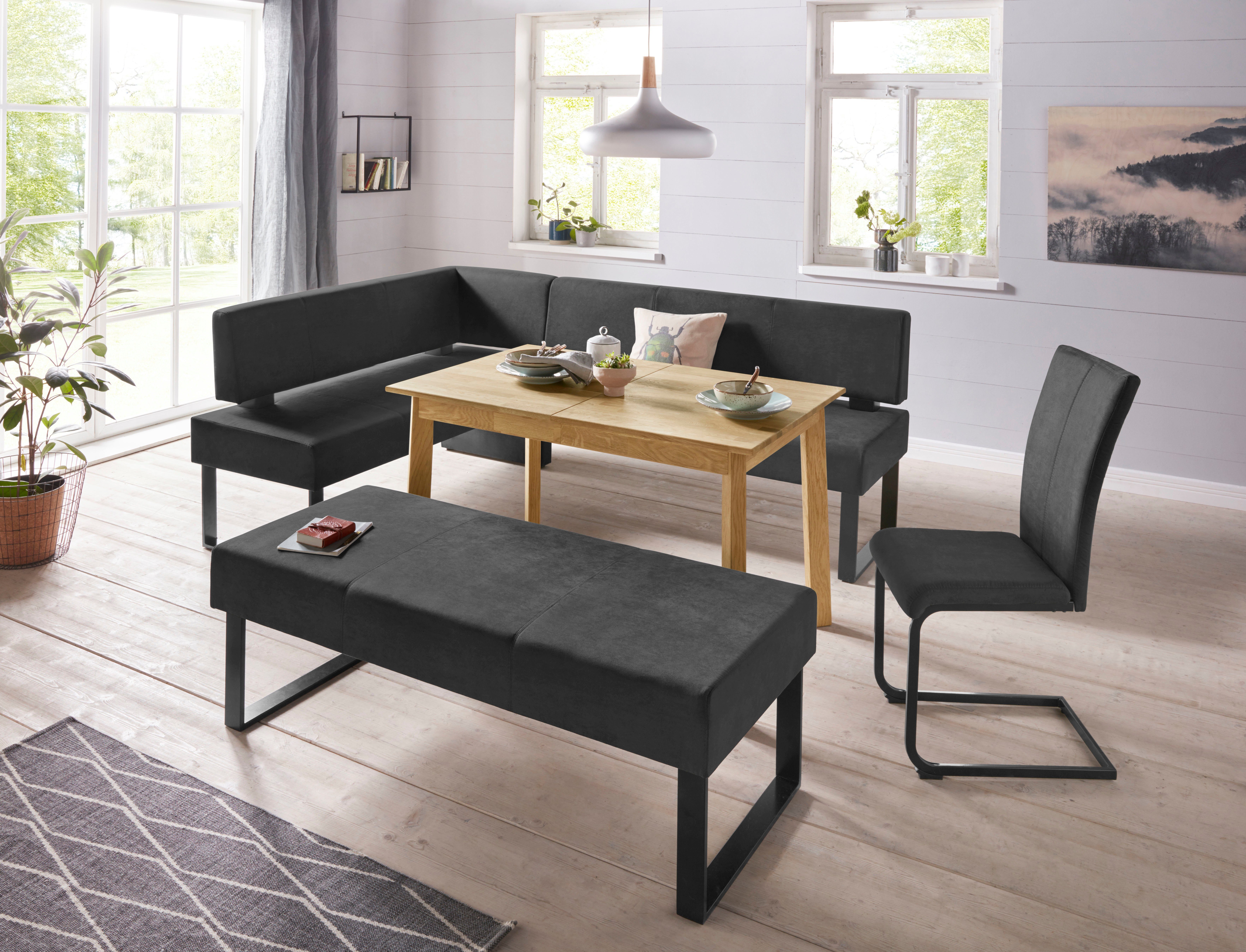 Home affaire Hoekbank Oliver met metalen frame, keukenbank verschillende hoezen cord eetkamerbank ottos choice