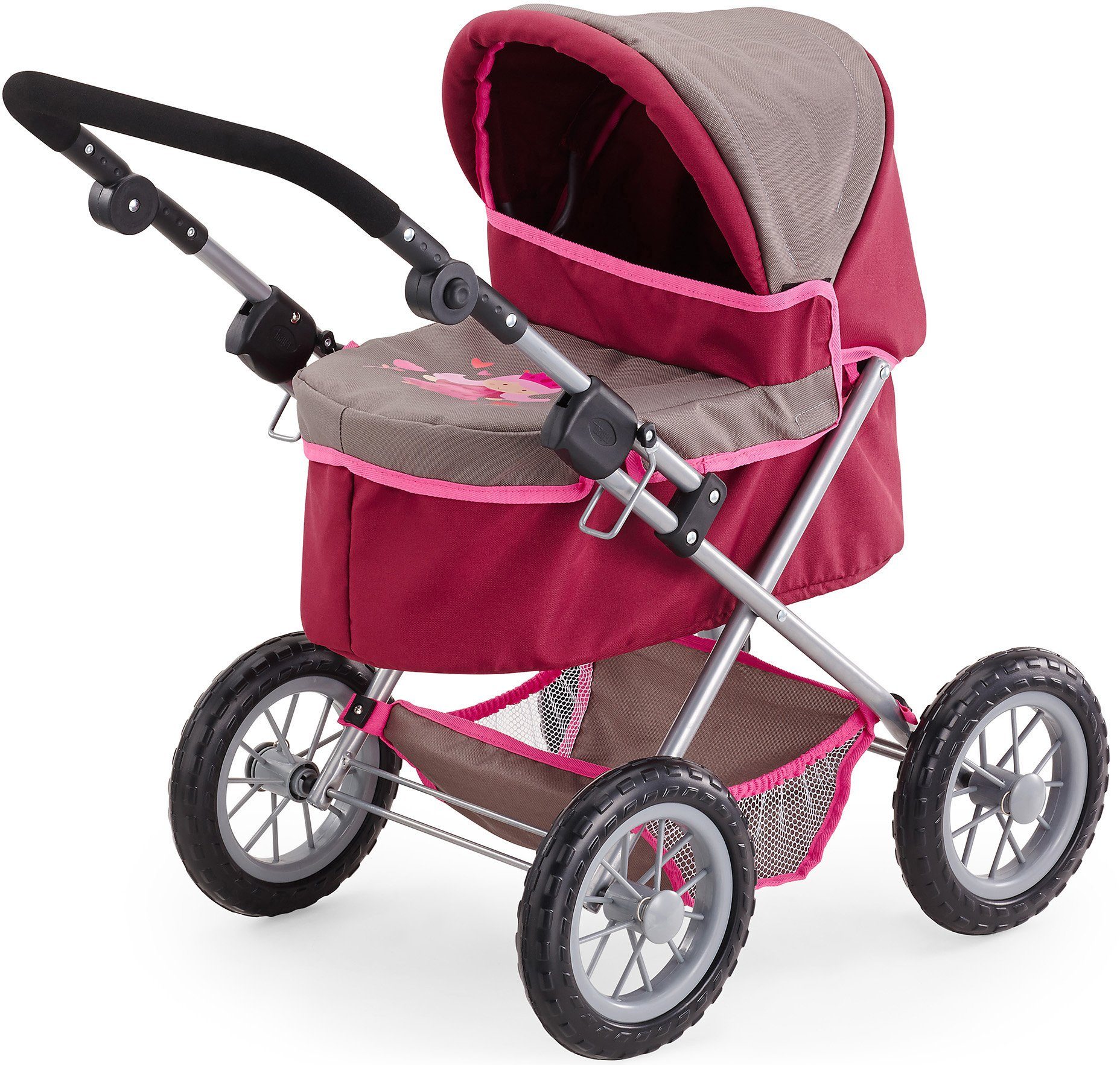 Bayer Poppenwagen Trendy, rood/bruin