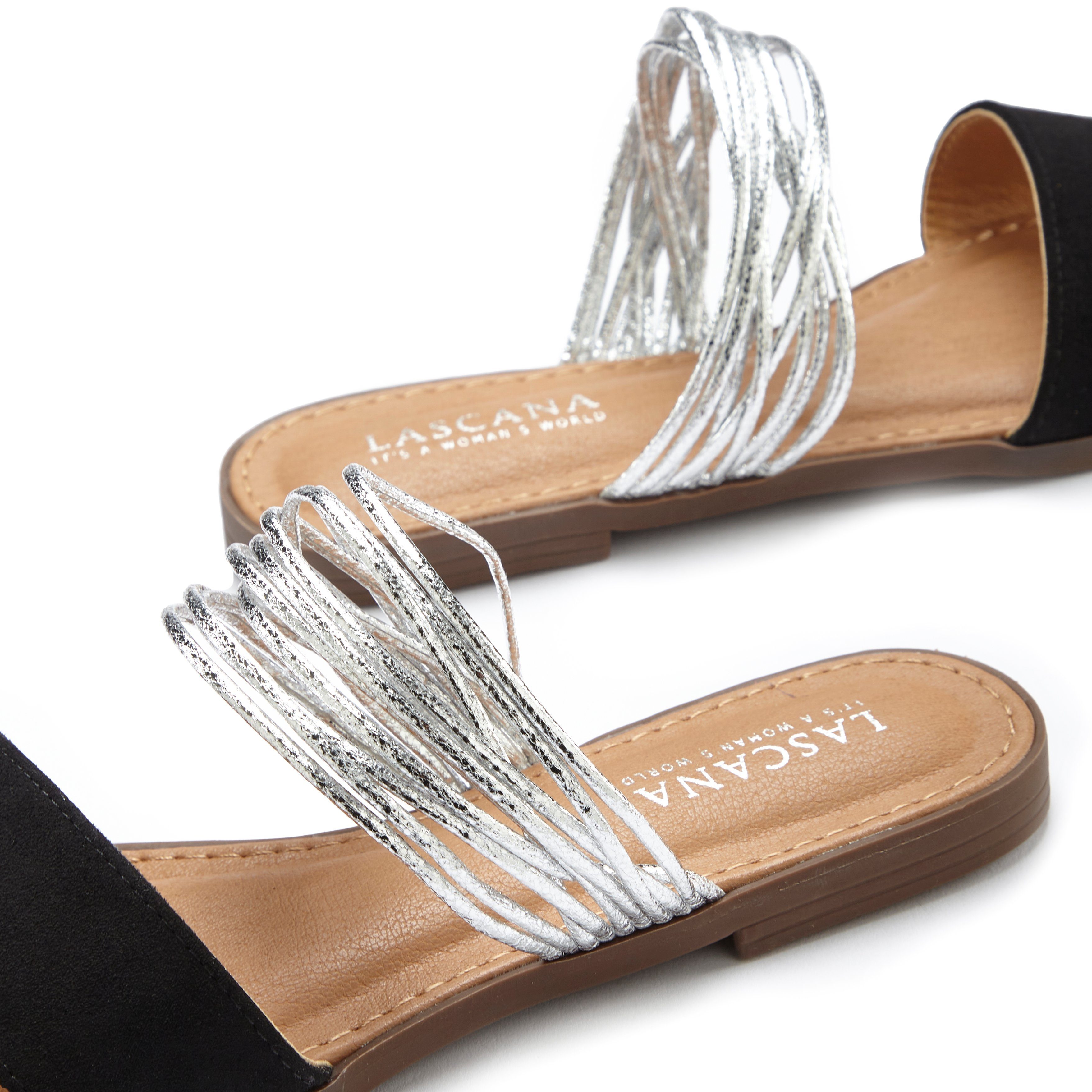 Lascana Slippers Mule, sandaal, open schoen met verfijnde bandjes
