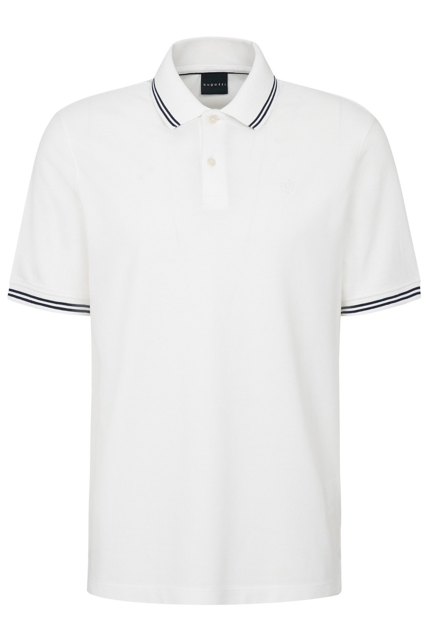 Bugatti Poloshirt met contraststrepen en borstborduursel