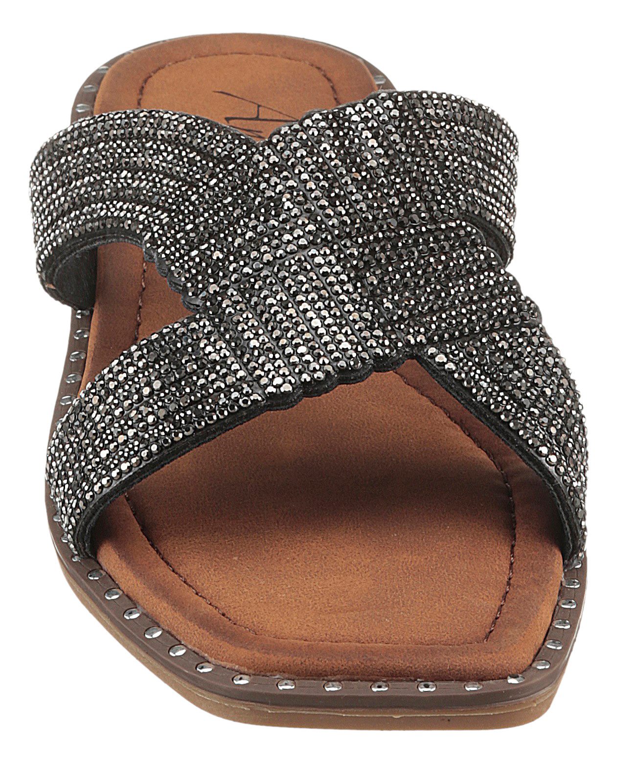Aniston SHOES Slippers , flat, zomerschoen, strand schoen, glitterstenen - nieuwe collectie