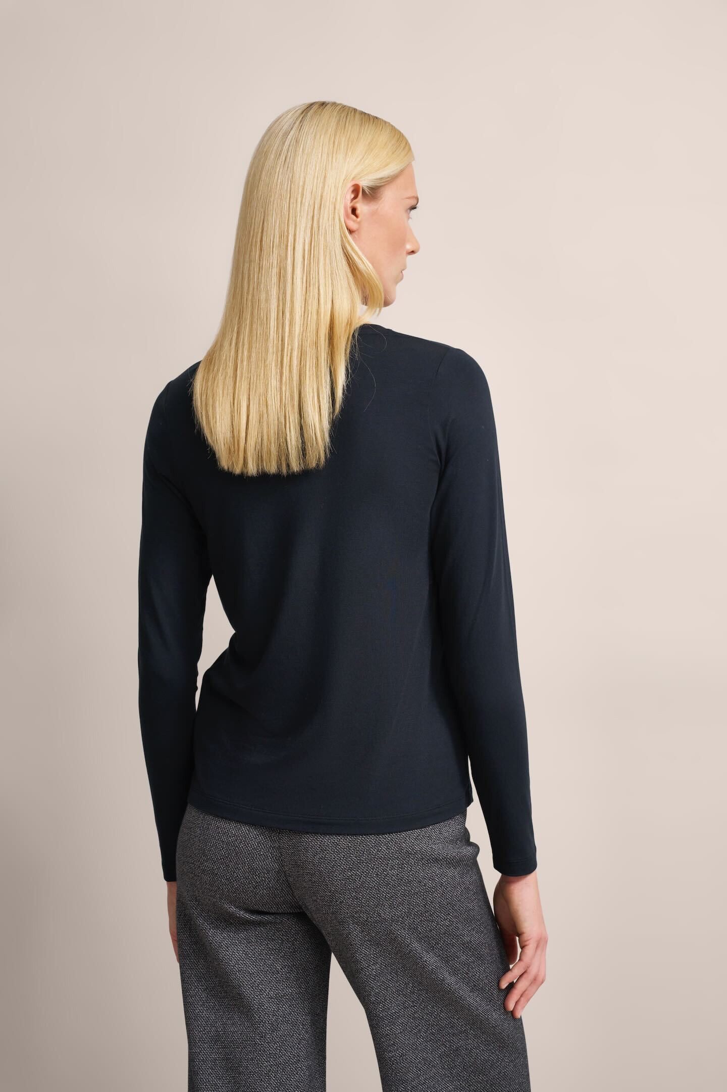 Bugatti Shirt met lange mouwen van zachte modal