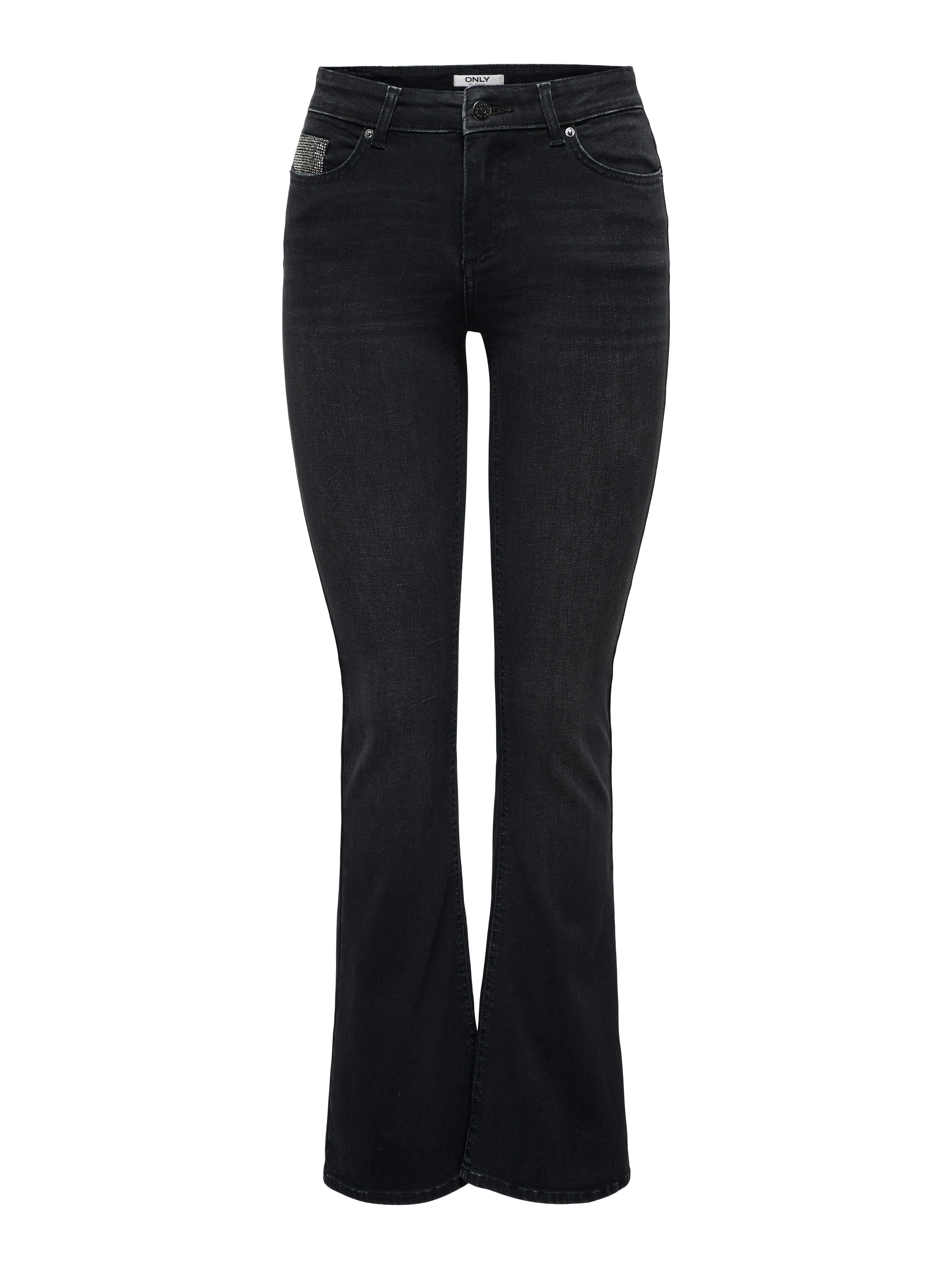 Only Bootcut jeans ONLBLUSH RHINESTONE MID FLARE DNM TAI