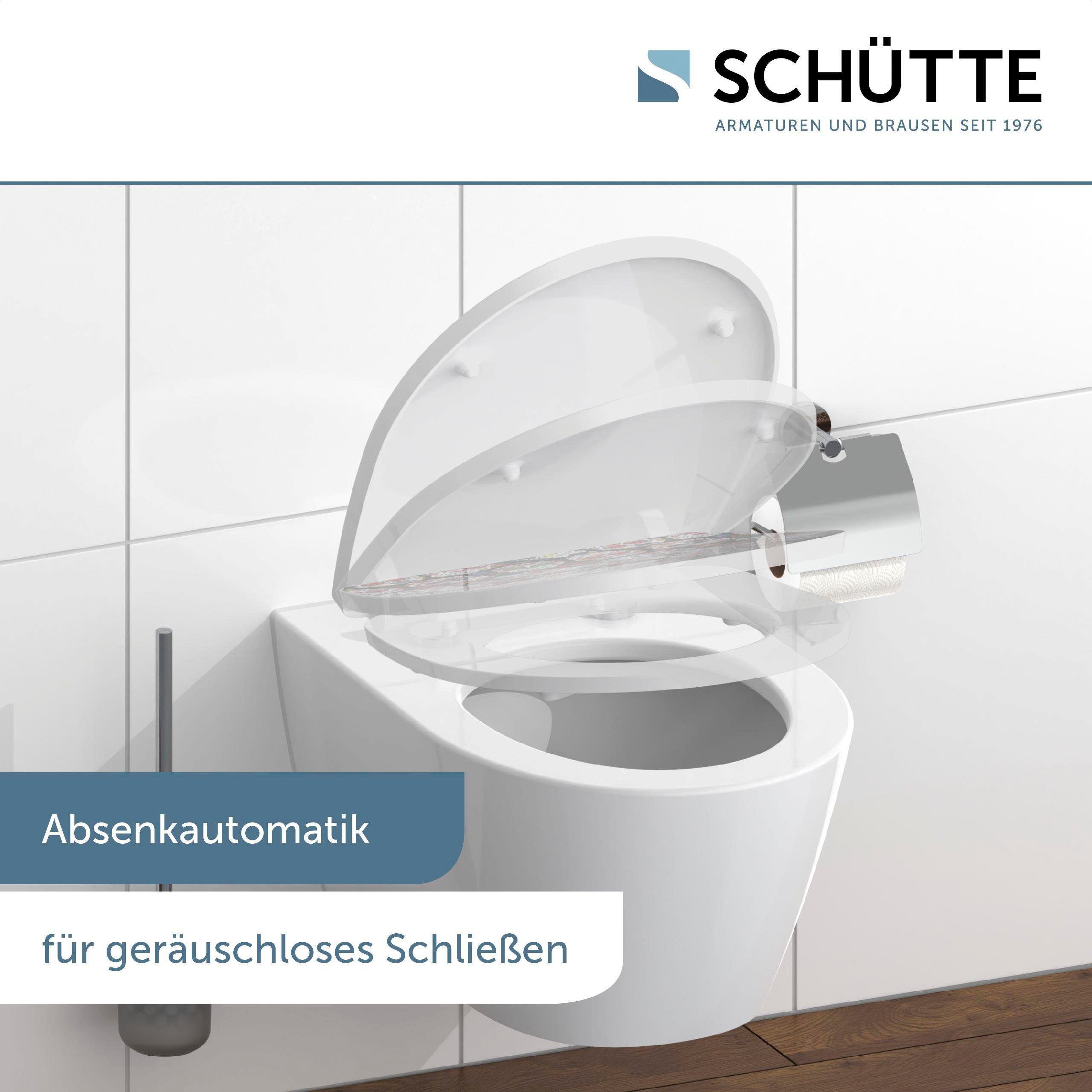 Schütte Toiletzitting Crazy Skull Duroplast,met softclosemechanisme en snelsluiting, High gloss