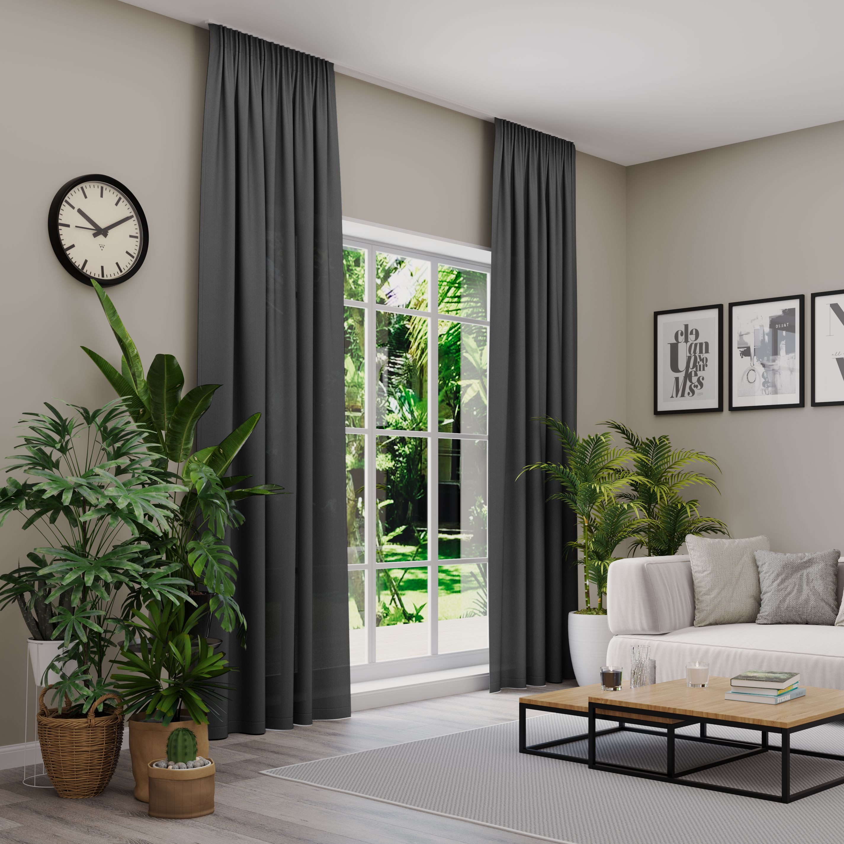 Neutex for you! Gordijn Linessa HxB: 245x137, gordijn met verborgen lussen (1 stuk)