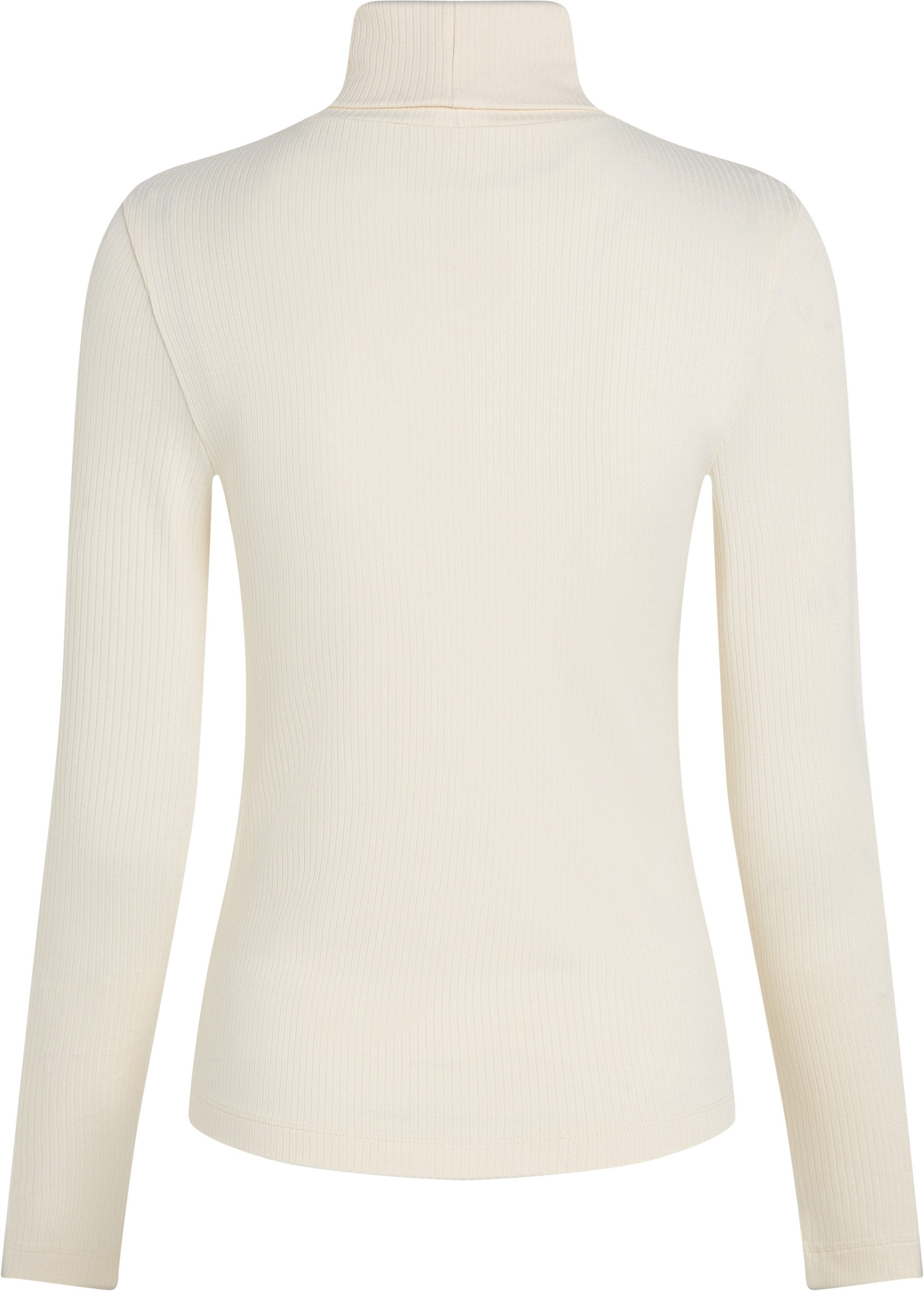 Tommy Hilfiger Shirt met lange mouwen SLIM 5X2 RIB ROLL-NK LS in een geribde structuur