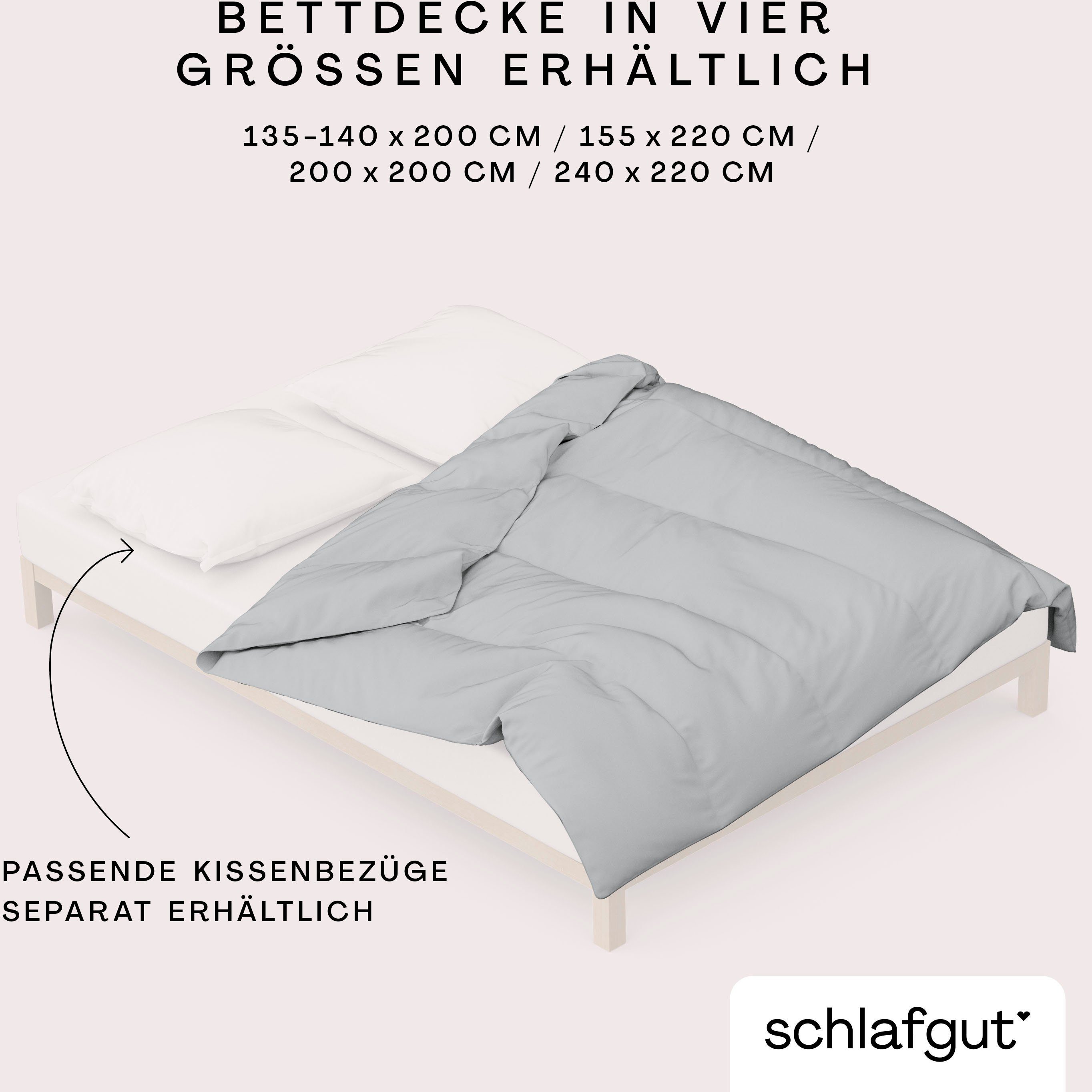 Schlafgut Dekbedovertrek Gebreide jersey uni, van biologisch katoen met elastaan, rits kreukvrij, mix & match beddengoed: bijpassende kussenhoes verkrijgbaar (1 stuk)