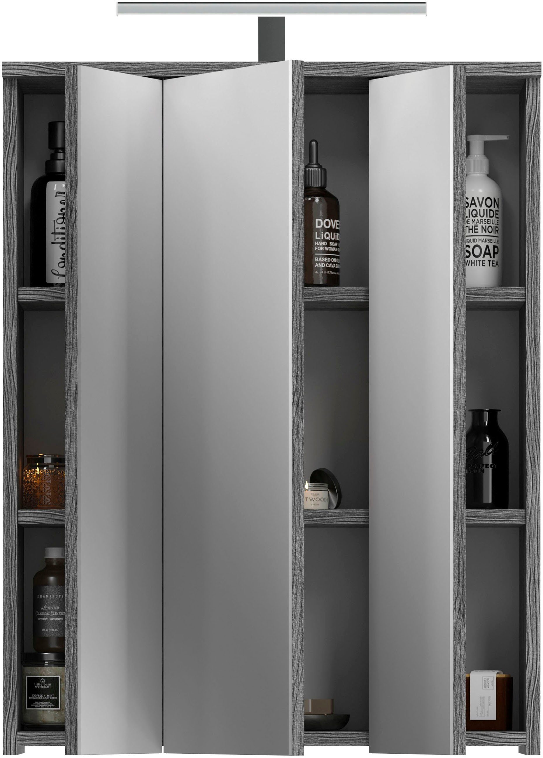 welltime Badkamerserie LUCCA, 2-delig, TOPSELLER!, inclusief LED-verlichting, bestaande uit: (set, 2-delig)