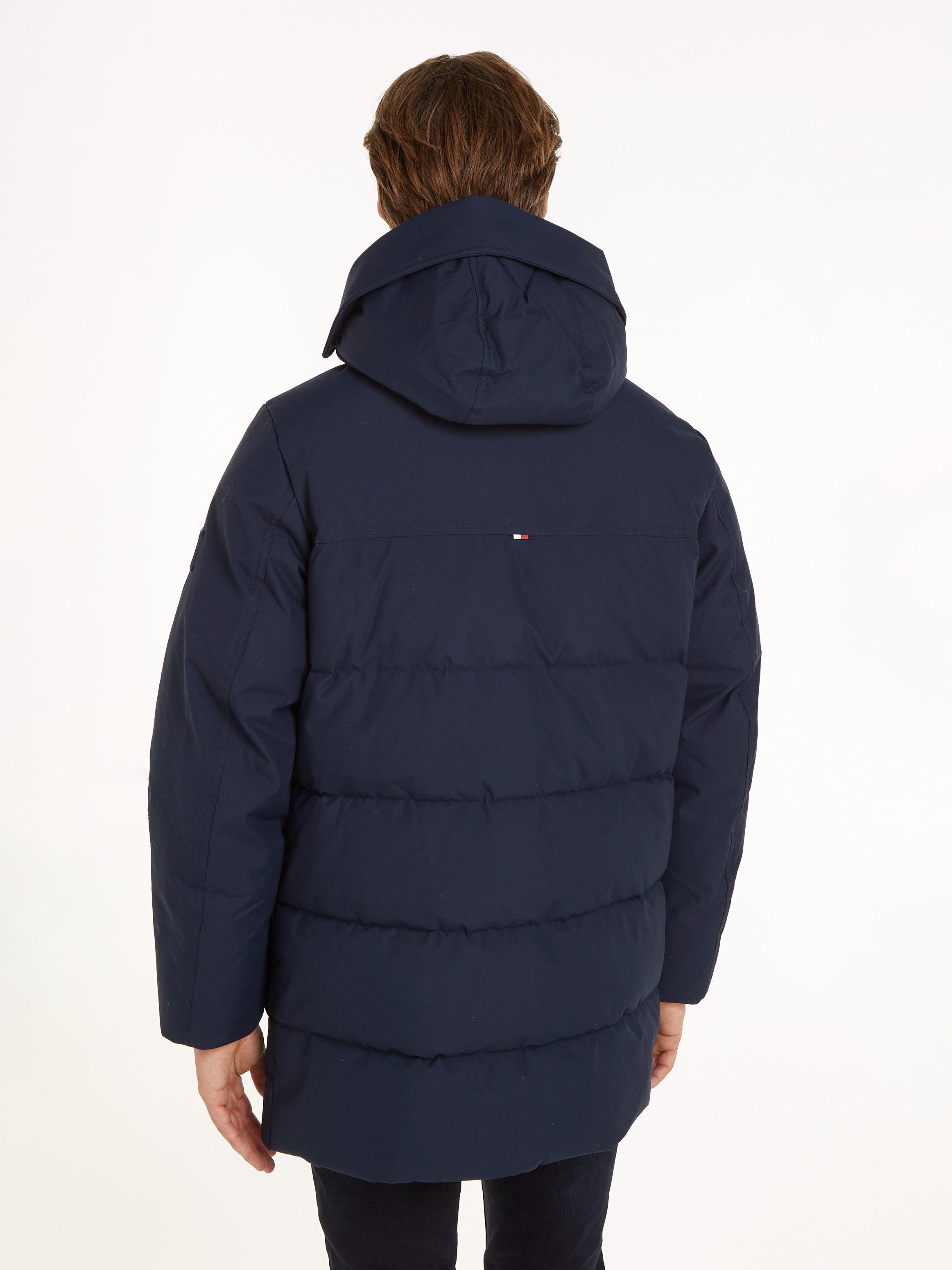 Tommy Hilfiger Parka Rockie Utility Parka hoog gesloten, staande kraag met faux bont