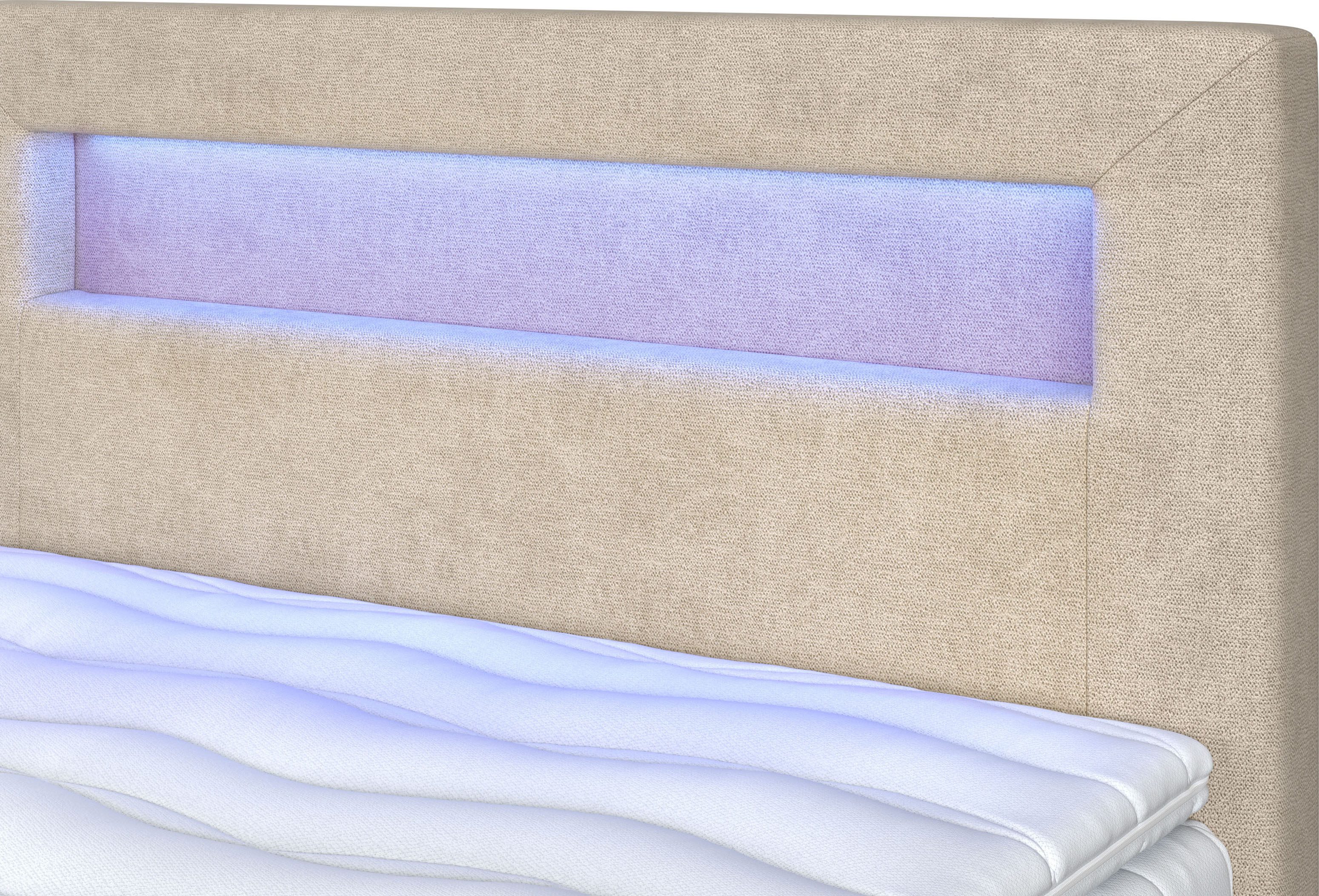 COTTA Boxspring Kelly uitgerust met led-licht, incl. bedlade