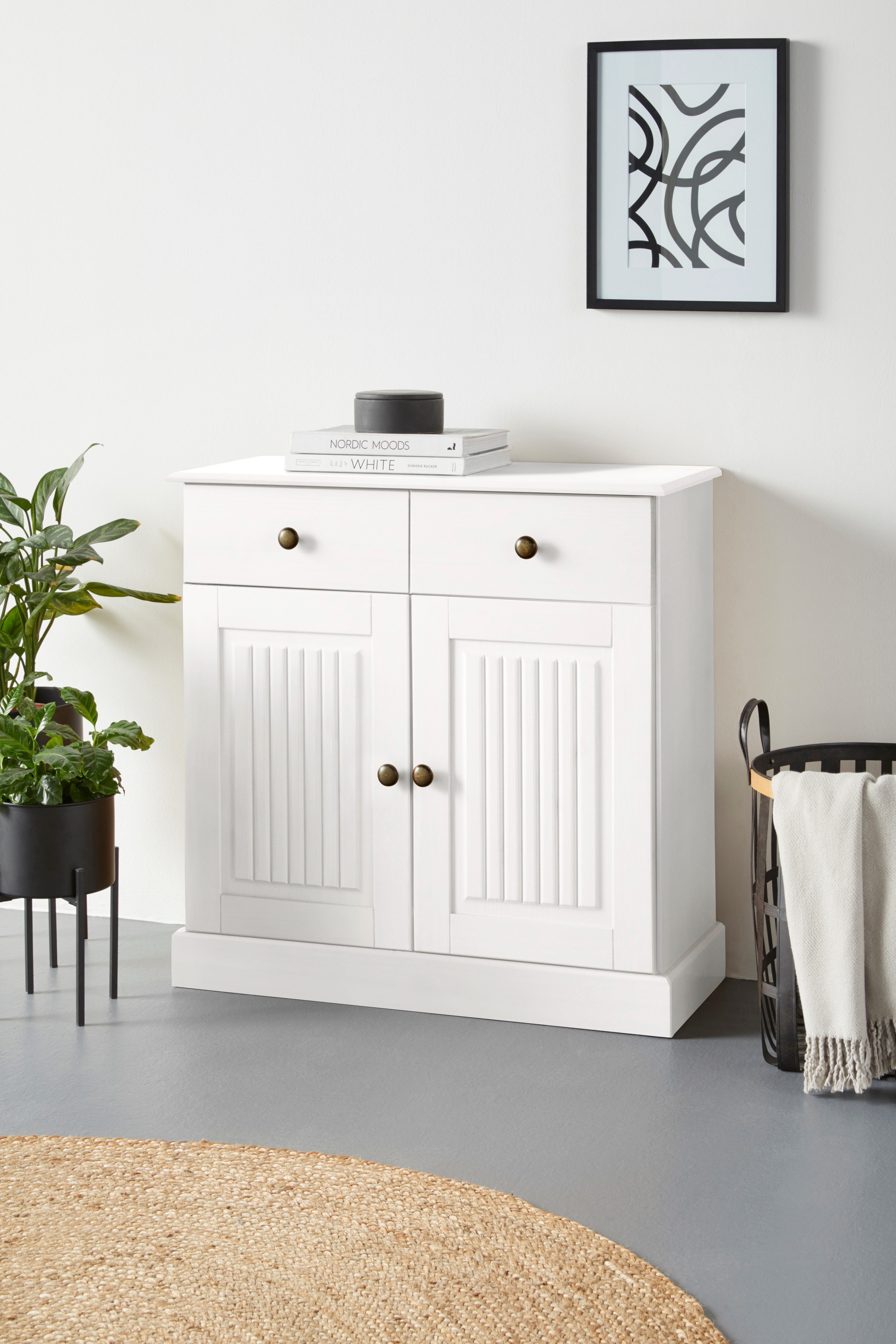 Home affaire Dressoir Liotta Commode met verstelbare inlegplank, massief dennenhout