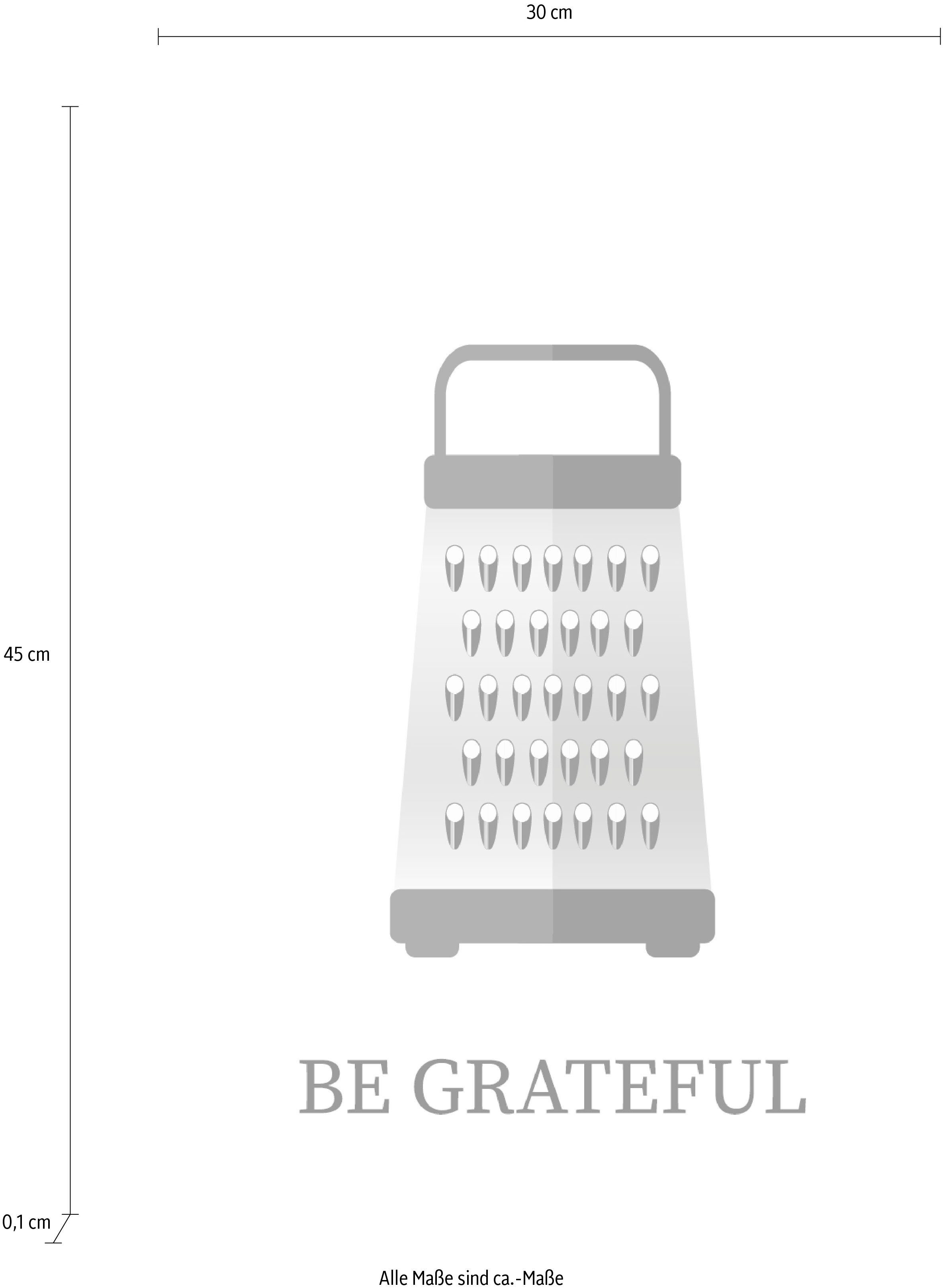 queence Sierobject voor aan de wand BE GRATEFUL Stalen bord, blikken bord, spreuk, grappig, wanddecoratie, retro, 20x30cm