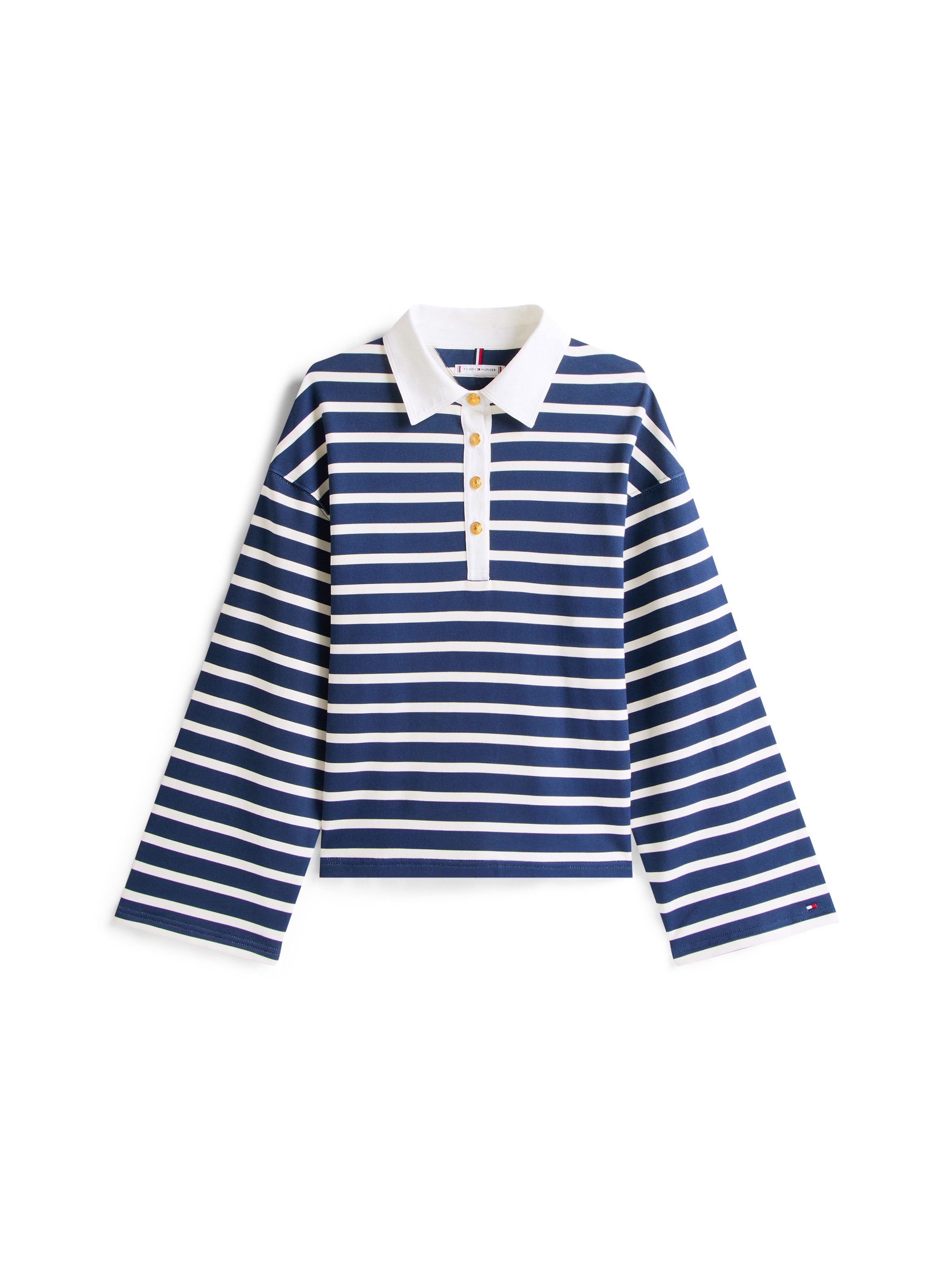 Tommy Hilfiger Sweatshirt GOLDCOLLOURED BUTTON RUGBY TERRY SWTSHRT