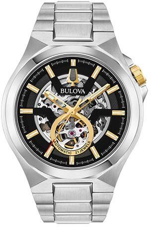 Bulova Mechanisch horloge Horloge, herenhorloge, automatisch, roestvrijstalen band, tot 10 bar waterdicht.