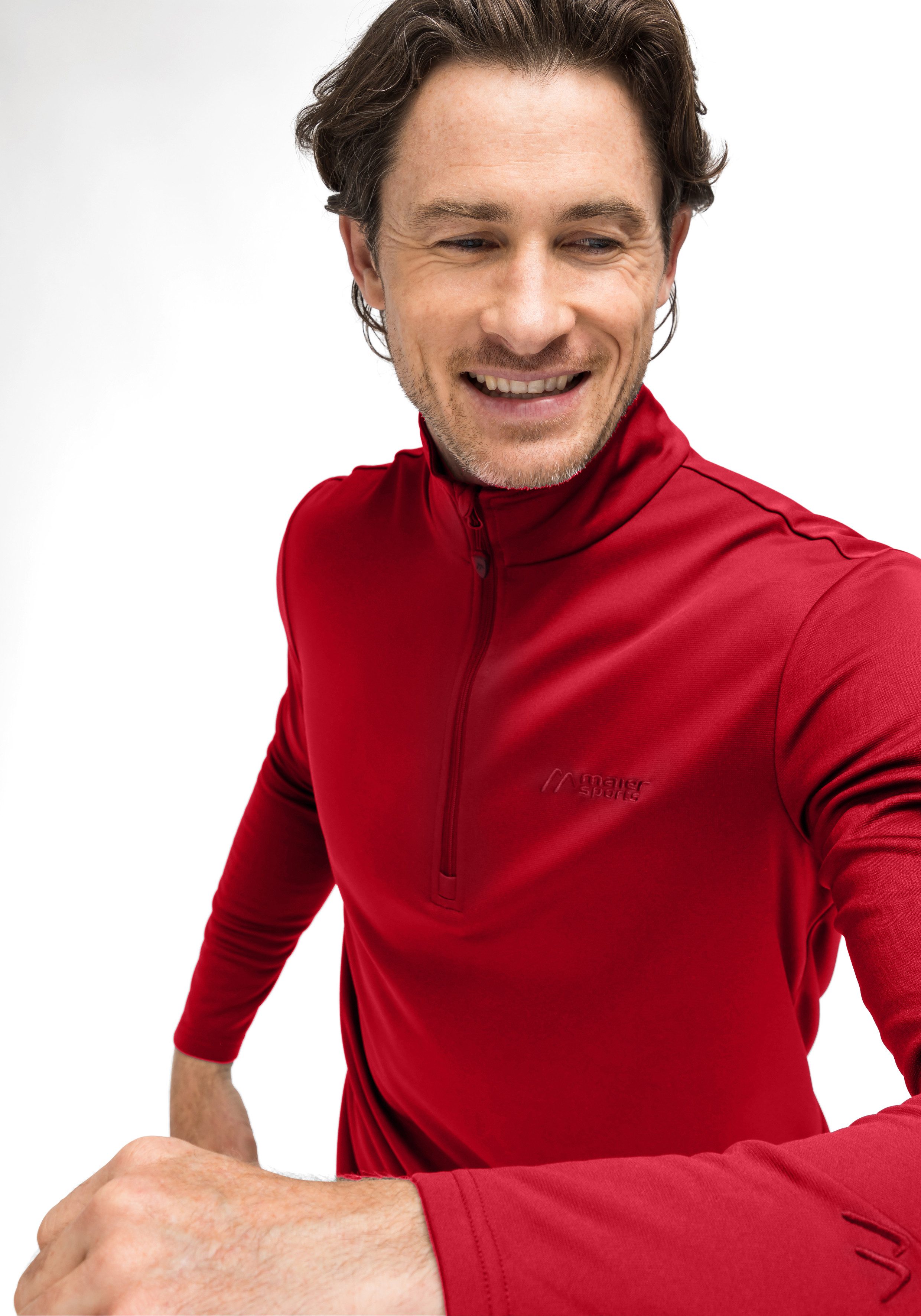 Maier Sports Fleecetrui Felix Heren fleece, functionele midlayer, half-zip, regular fit