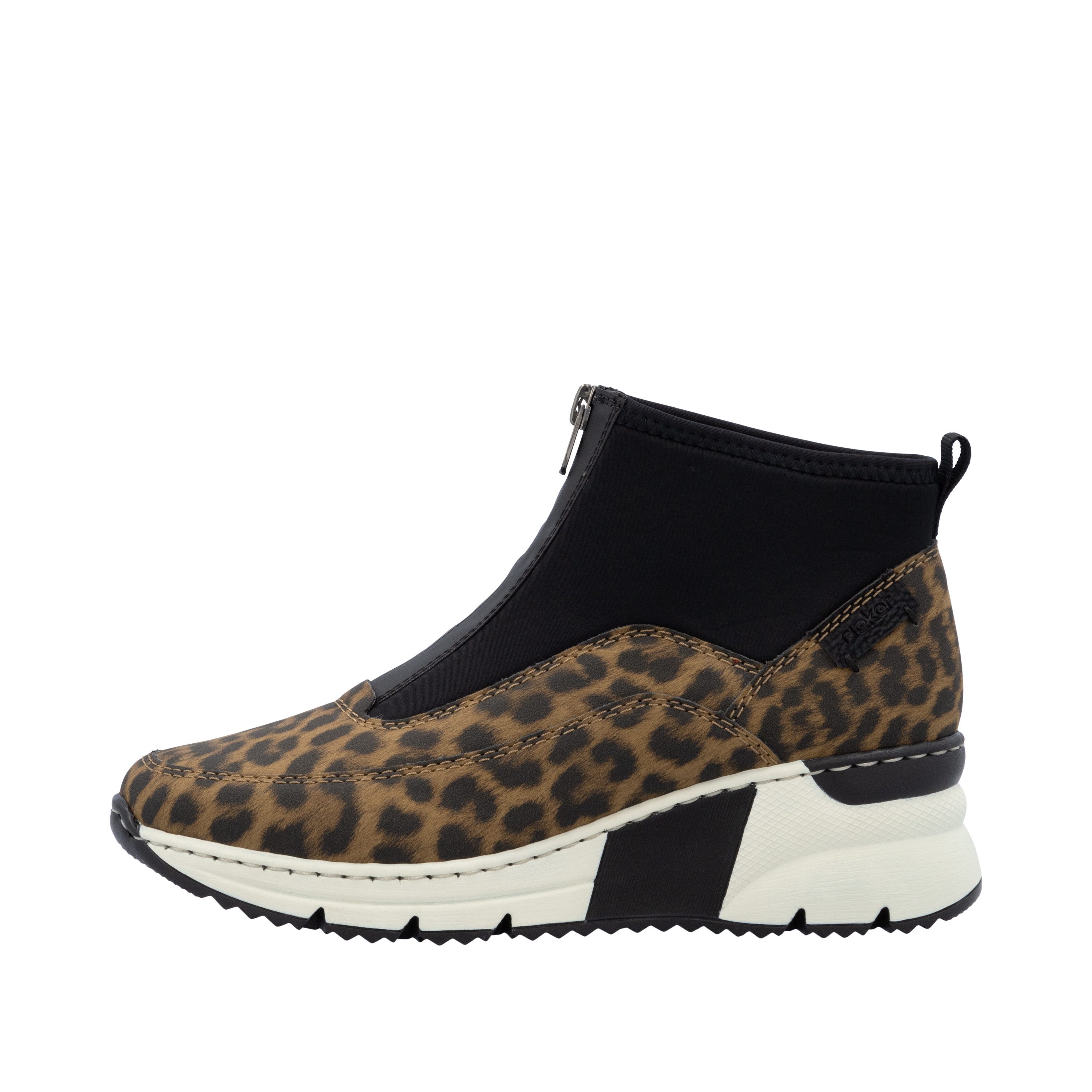 Rieker Boots zonder sluiting Enkellaarsjes, high top sneakers met ritssluiting aan de voorkant