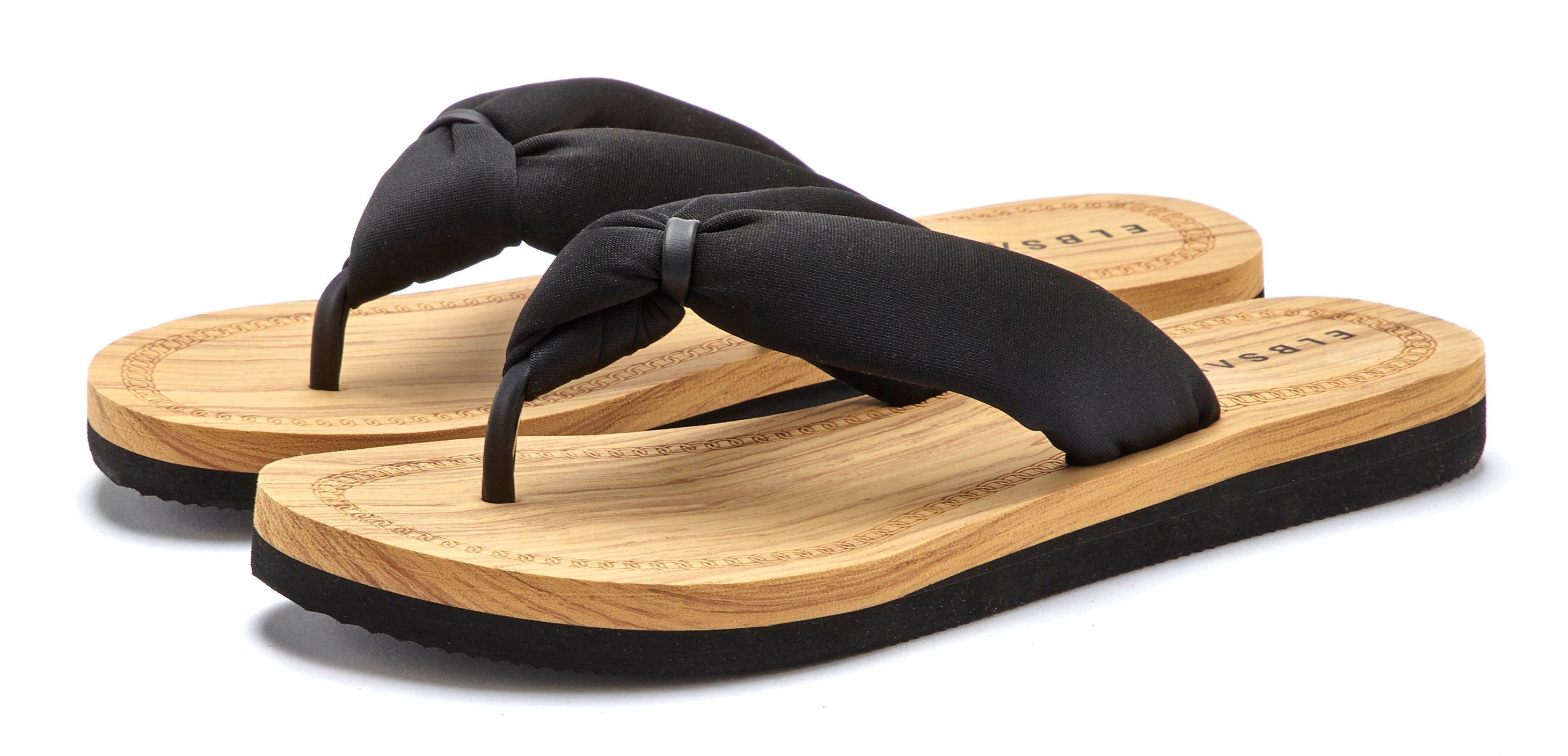 Elbsand Badslippers Sandaal, pantoletten, badschoen ultralicht VEGAN dames teenslippers maat 41 zwart